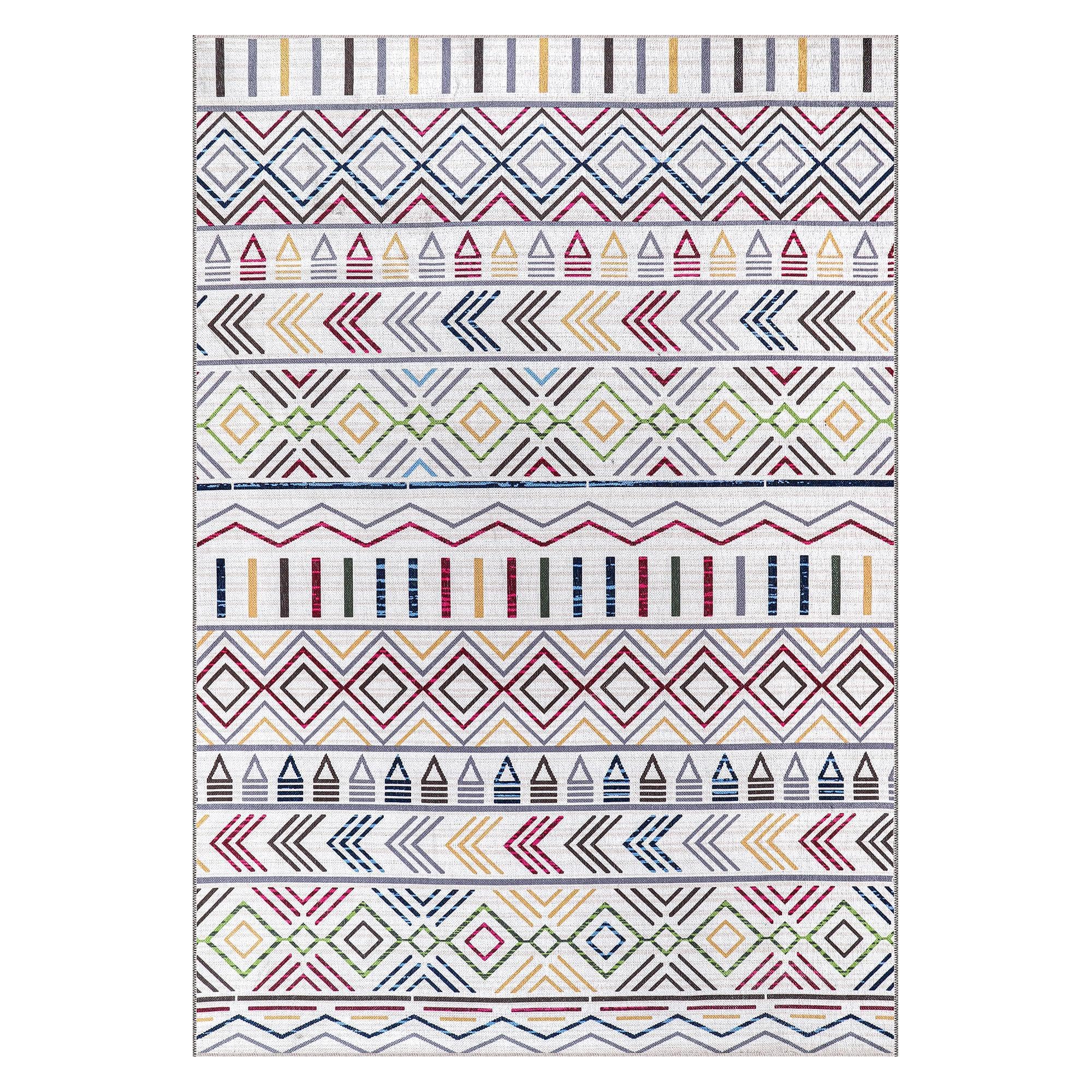 RUG WEAVERS Rugs for Living Room - Washable Rug - Area Rug - Non-Slip Rugs Carpet Woven from Cotton - Vintage Rug for Living Room Bedroom Kitchen - Kid and Pet Friendly (WHITE RUG, 200X290 CM) โ image 1