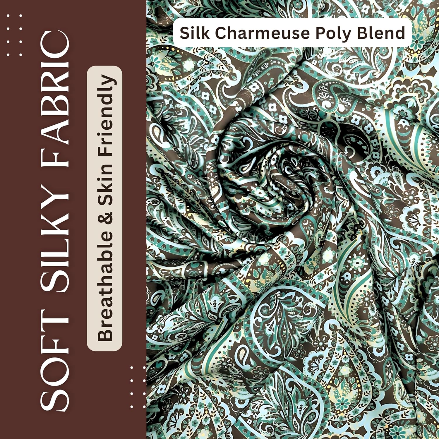 Wild Rag Silk Scarf 36 inch Western Cowboy Bandana Square Silky Wild Rags,Paisley Pattern Scarves - Image 3