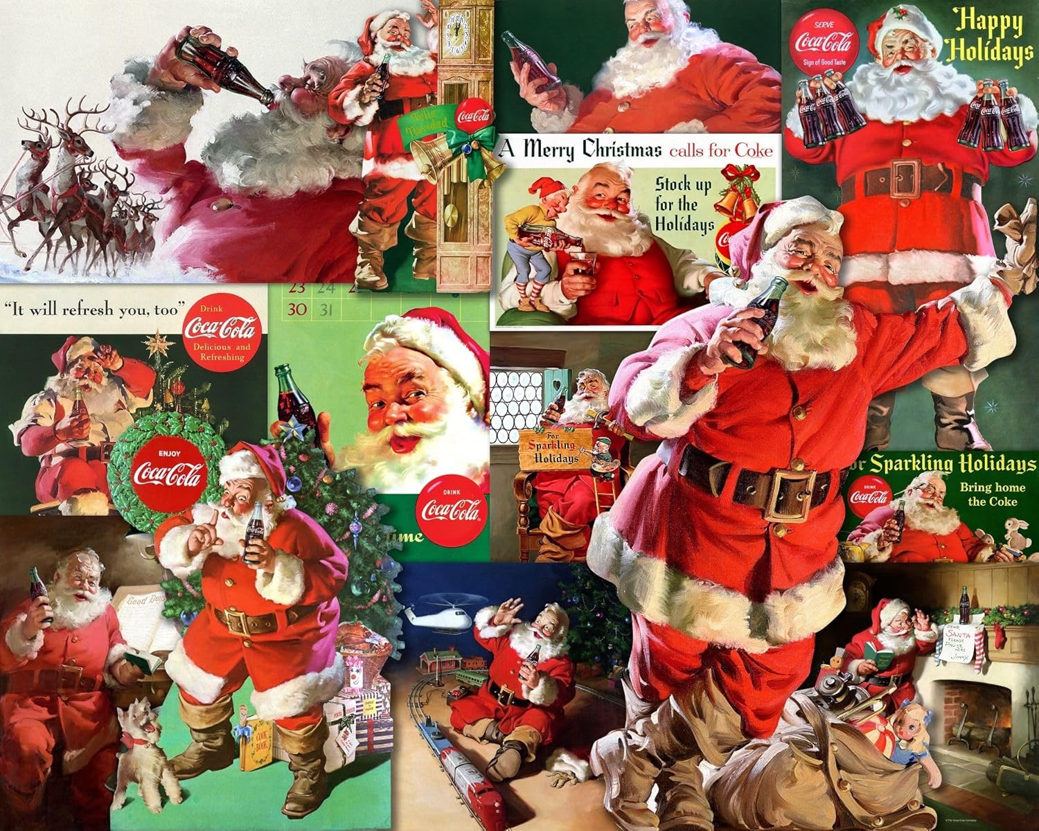 Springbok Coca-Cola Sparkling Holidays - 500 Piece Jigsaw Puzzle for Adults - Made in USA