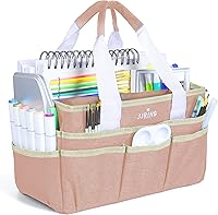 Vista 16 de JJRING Bolsa Organizadora de Transporte para Manualidades, Organizador de Almacenamiento de Arte con Múltiples Bolsillos, Bolsa de Costura Morado