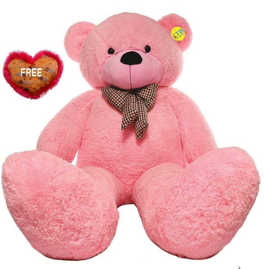Image of Giant Pink Teddy Bear 6 Feet | Big Size Soft Toy for Girls | Cute Hugging Plush Teddy Stuffed Animal | Birthday, Valentine Gift for Girlfriend, Wife, Kids