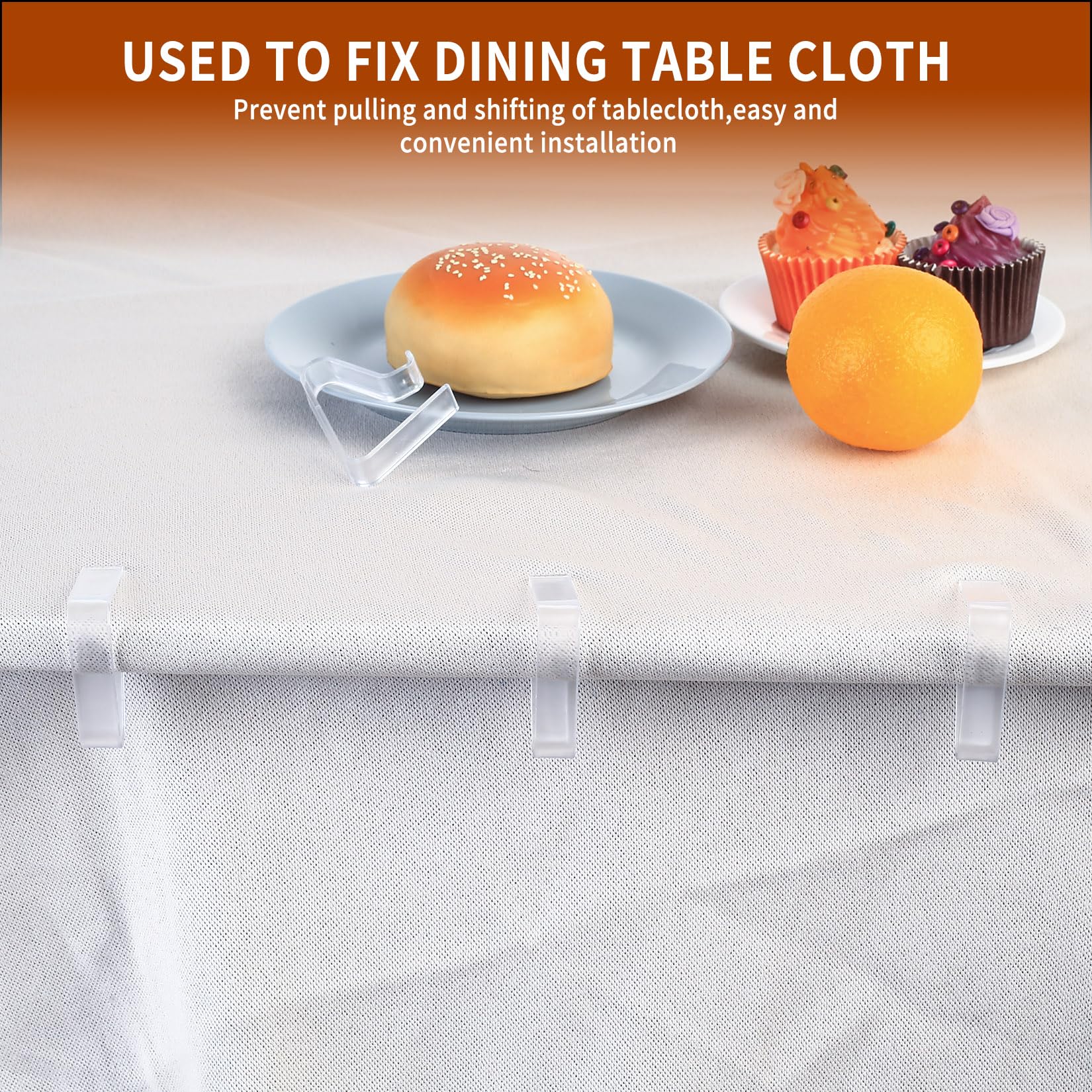 Pinces à Nappe Transparentes, Clips Flexibles Extérieur pour Tables 35-55 mm, Porte-Nappe Jardin Picnic Barbecue
