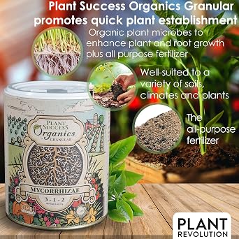 Mycorrhizal Fungi Plus Starter Fertilizer for Plants, Plant Success Organics, Root Stimulator, Treats 30 Plants, Ultra Concentrated Mycorrhizae for Tree, Rose and Flower Care (4 oz)