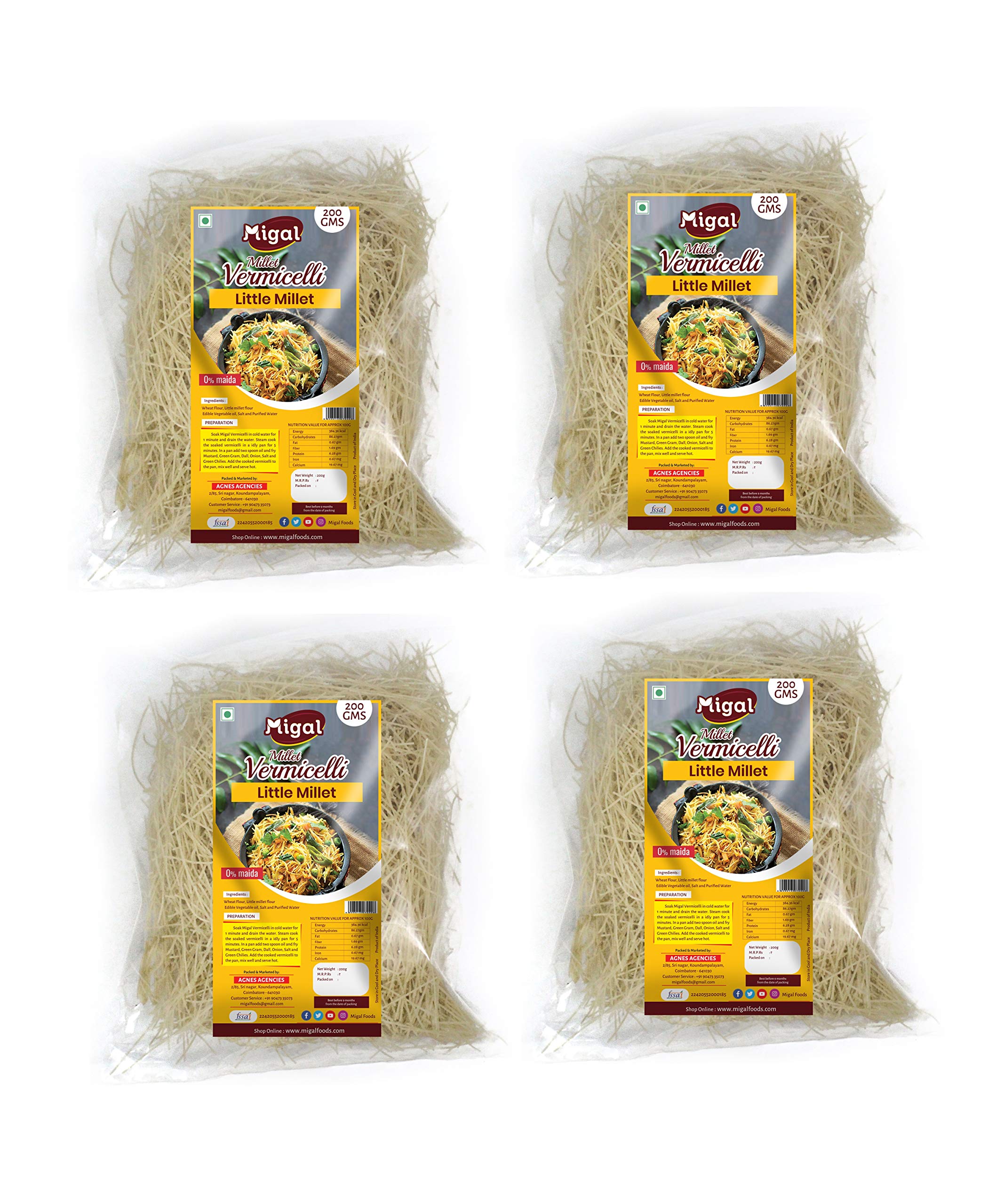 Migal Little Millet Vermicelli Pack of 4 (B08Z8DYNFH) Amazon Price History, Amazon Price Tracker