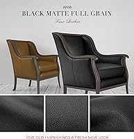 Vista 2 de VViViD Bycast65 - Tela de vinilo marino de piel sintética de grano completo pulido mate negro (1.5 pies x 54 pulgadas)