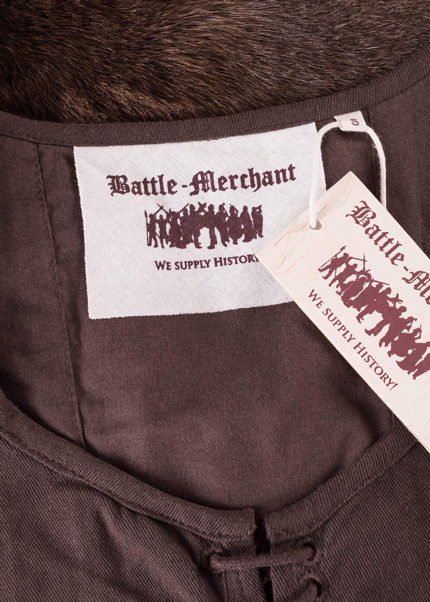 Battle-Merchant Mittelalter Korsage Tilda | Trachtenweste mit breiten Trägern aus Baumwolle | Spätmittelalter LARP Gewandung als Kostüm oder Tracht | Schwarz oder Braun Größen S-XXL