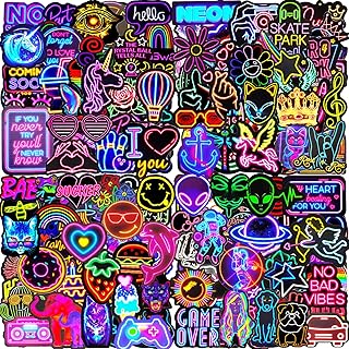 Pegatinas 200 Stickers Neon Chulos y Divertidas, Impermeable Vinilo Pegatinas para Scrapbooking Journaling Diario Botella ...