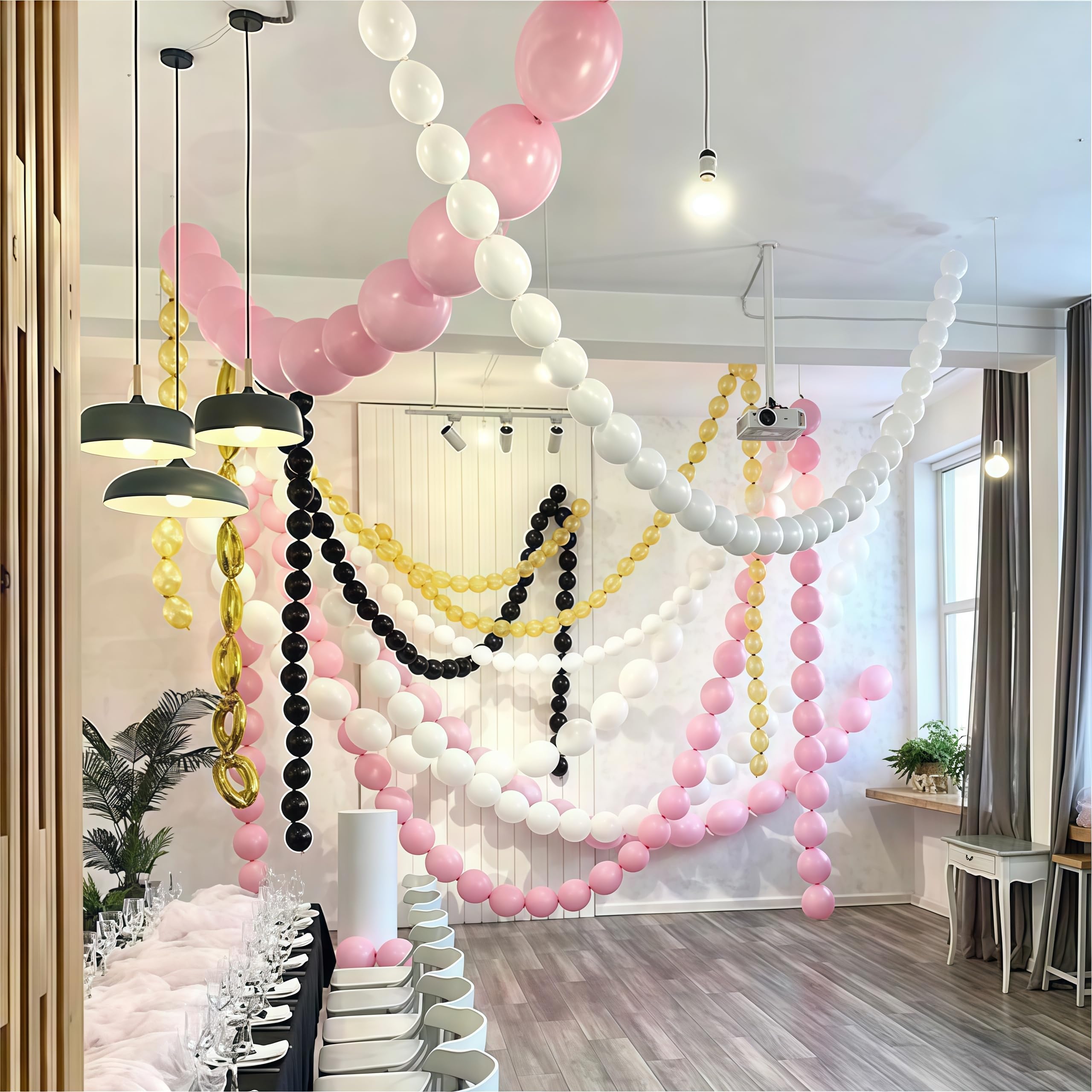 Pastelowe różowe balony z szybkimi ogniwami, 100 szt., 25 cm, różowe balony łączące do tworzenia balonów, ścian, łuku w kształcie serca, balonów dla dziewcząt, na ślub, urodziny, baby shower