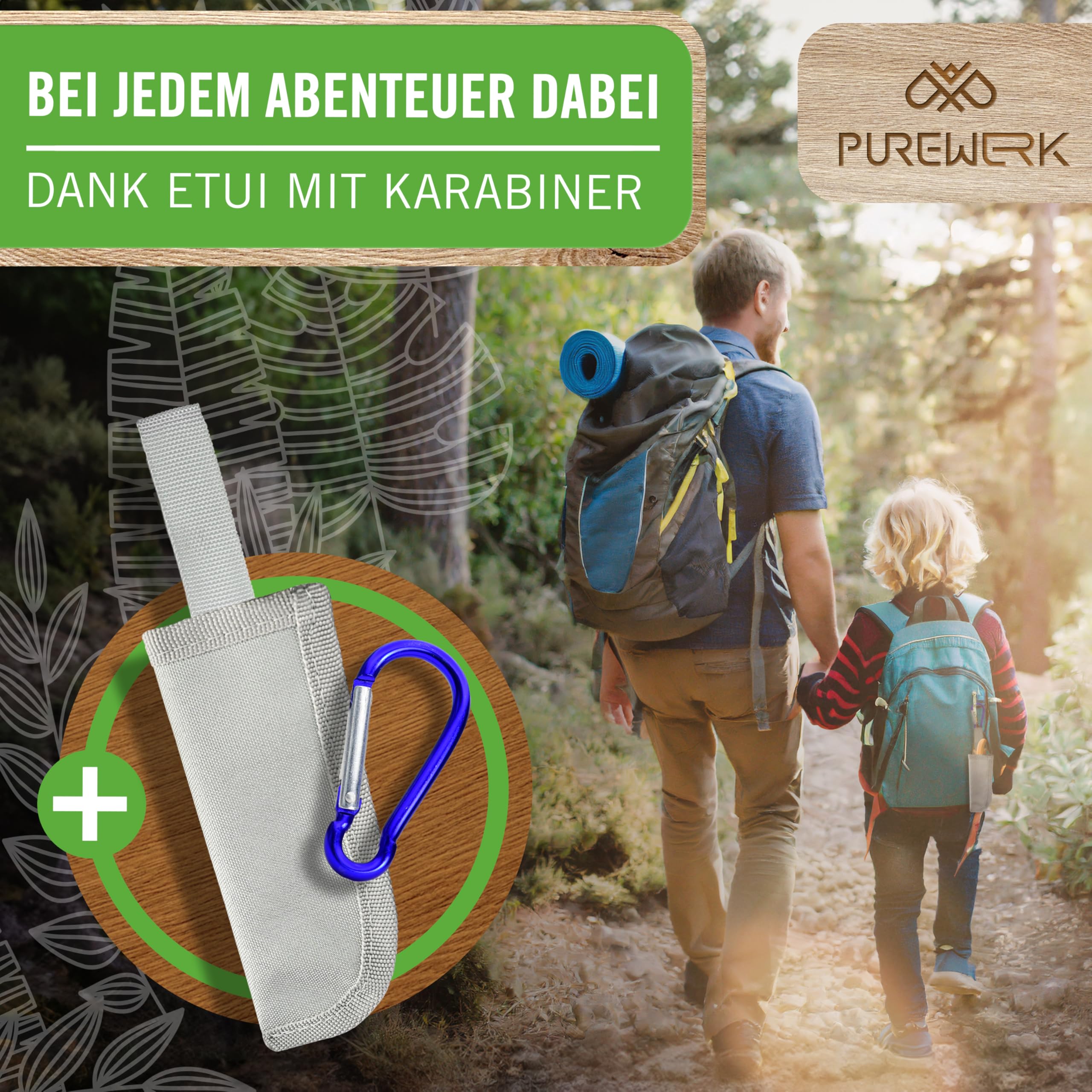 Schnitzmesser Kinder ab 6 Jahre [mit abgerundeter Spitze] - klappbares Outdoor-Taschenmesser mit Holzgriff - Schnitzset mit Kinderschnitzmesser, Etui, Handschuhen und mehr