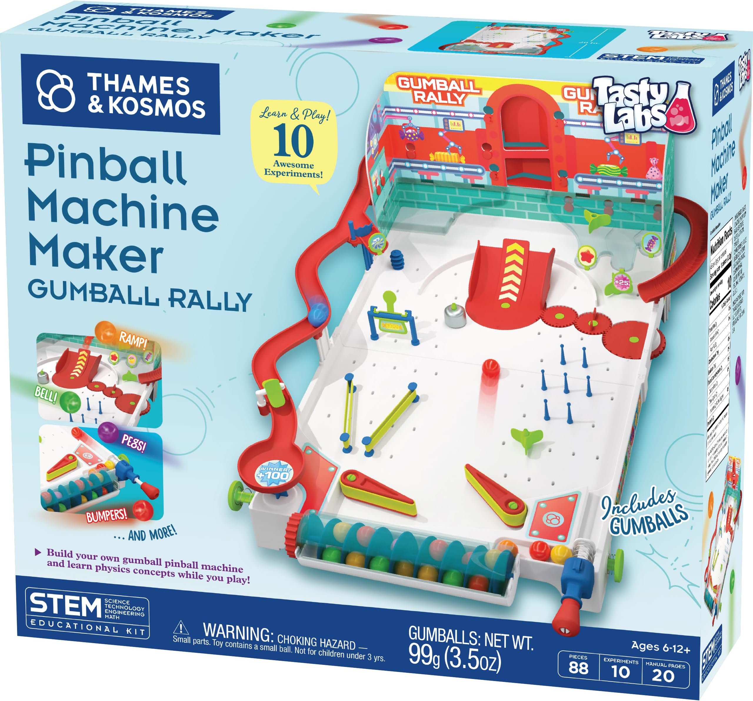 Thames & Kosmos Pinball Machine Maker STEM Experiment Kit Toy of the Year Finalist, Gumball Rally l Explore Physics, Force, Motion, Gravity, Simple Machines