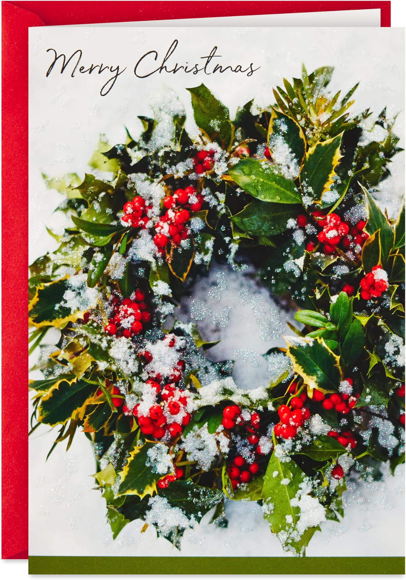 Hallmark Boxed Christmas Cards with Envelopes, 40-Pack (Snowy Wreath)