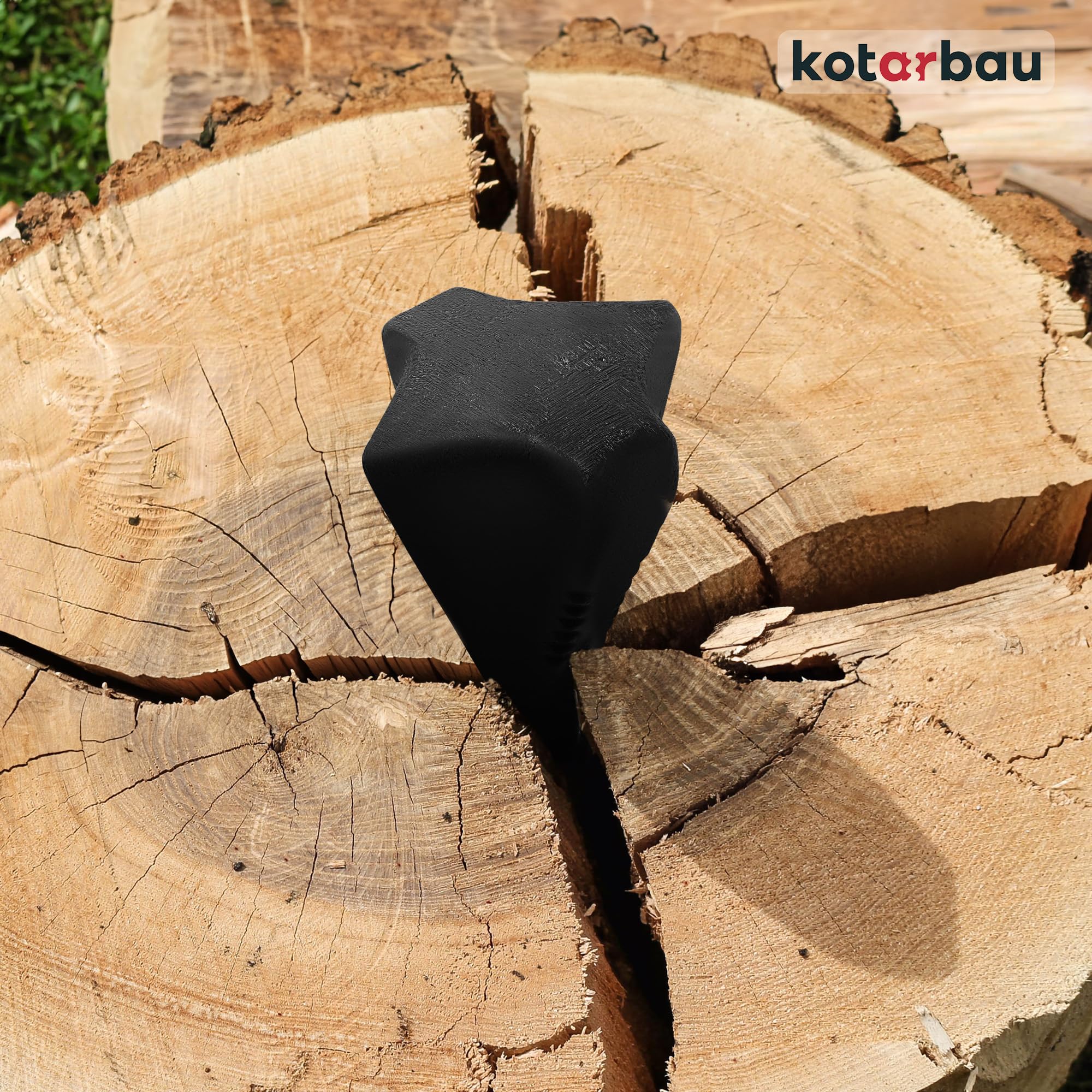 KOTARBAU® Coin de Fendage Rotatif Forgé en Acier Coin de 170 mm 1,6 kg Grenade de Fendage Fendeur de Bûches Coin d'abattage Coin de Bûche Coin de Levage Coin d'enfoncement pour Fendre le Bois