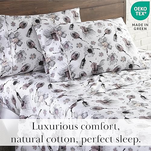 Miniatura 90 de Southshore Fine Living, Inc., Juego de sábanas de 4 piezas, 100% algodón, tamaño Queen, sábanas de 300 hilos con bolsillo extra profundo, sábana 10