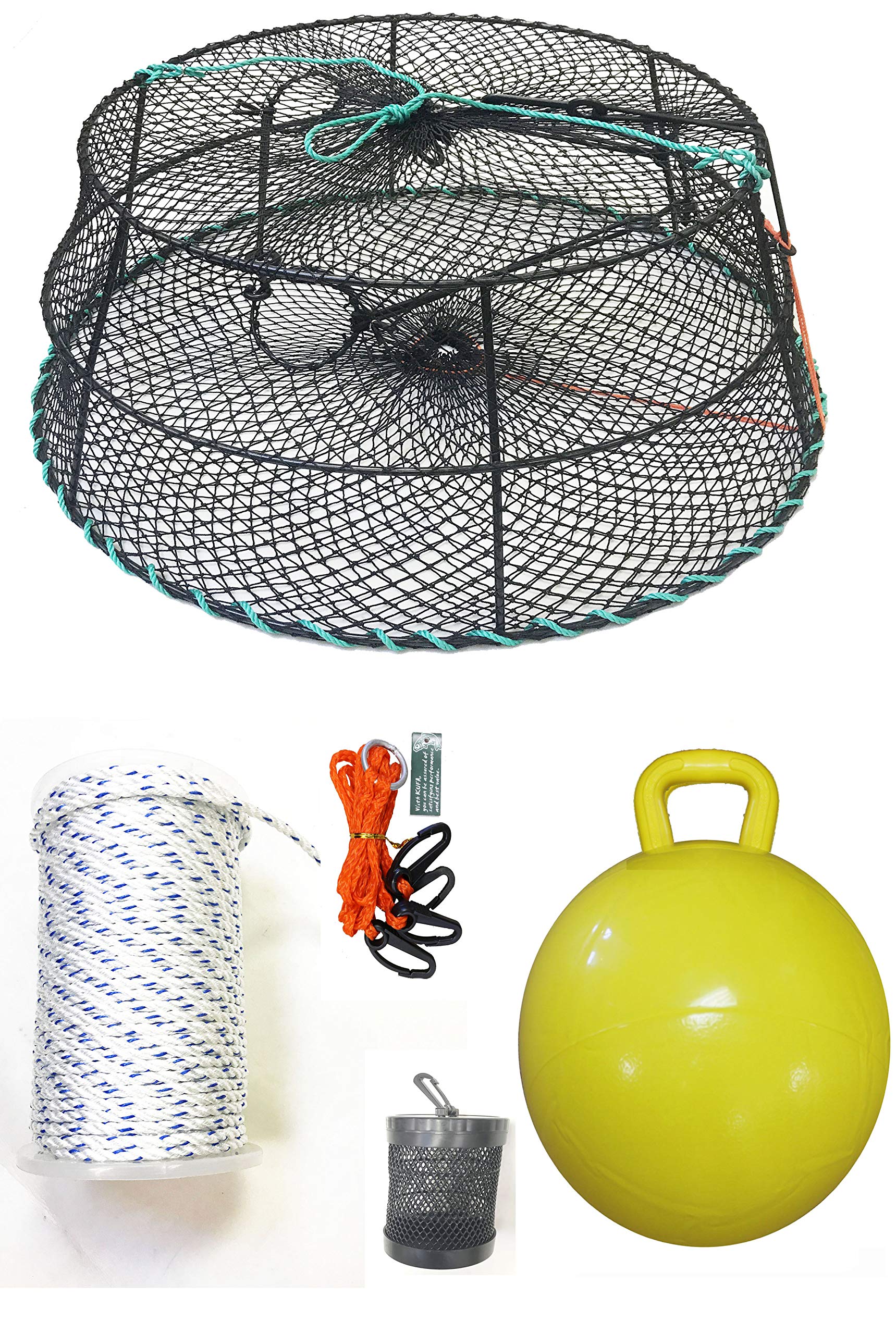 KUFA Sports Vinyl Coated Tower Style Prawn Trap with Prawn Trap Accessory Combo (CT78+PNS5+HA2)