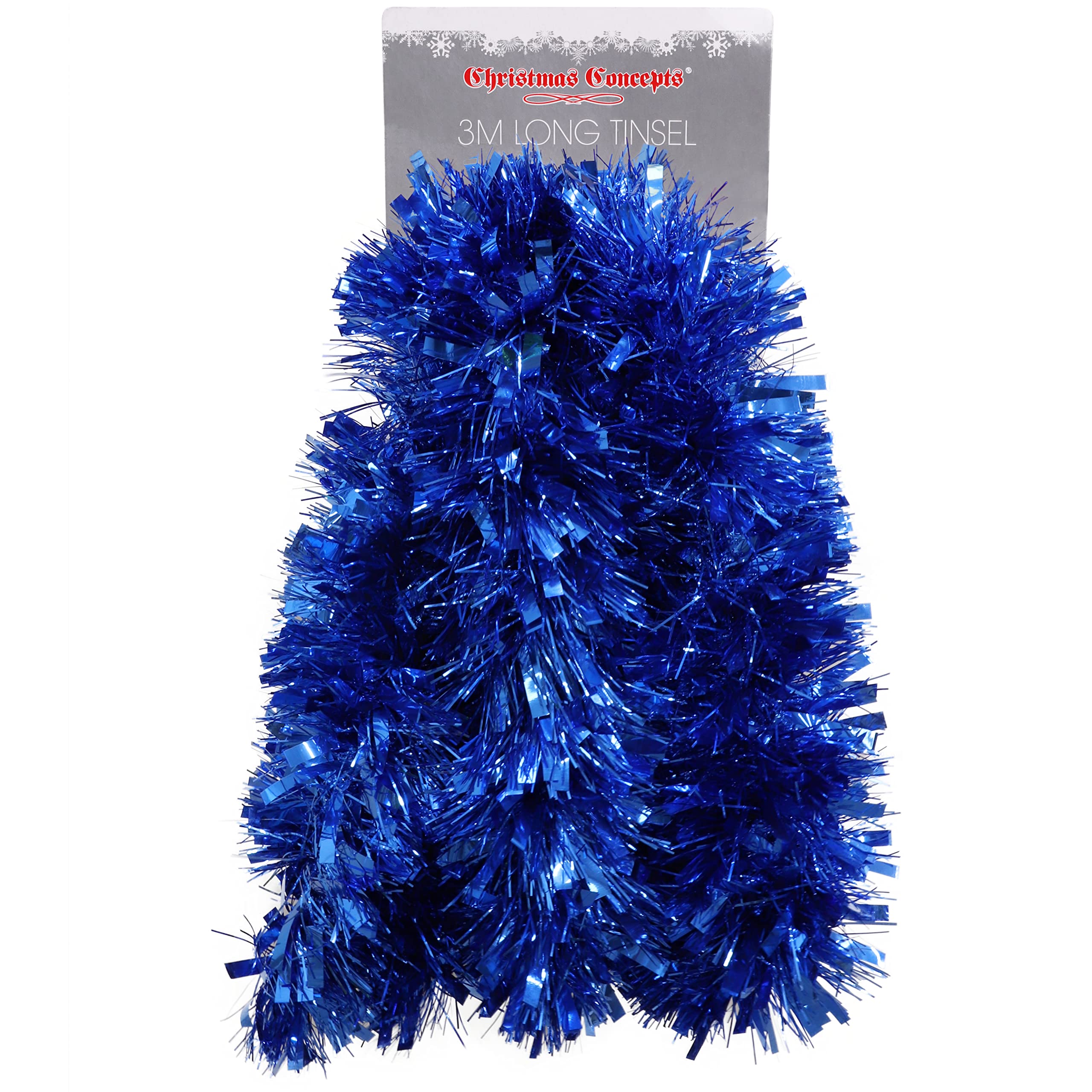 Christmas Concepts Blue Christmas Concepts® 3M (9.8Ft) Chunky/Fine Christmas Tinsel - Christmas Decoration Tinsel (Blue)