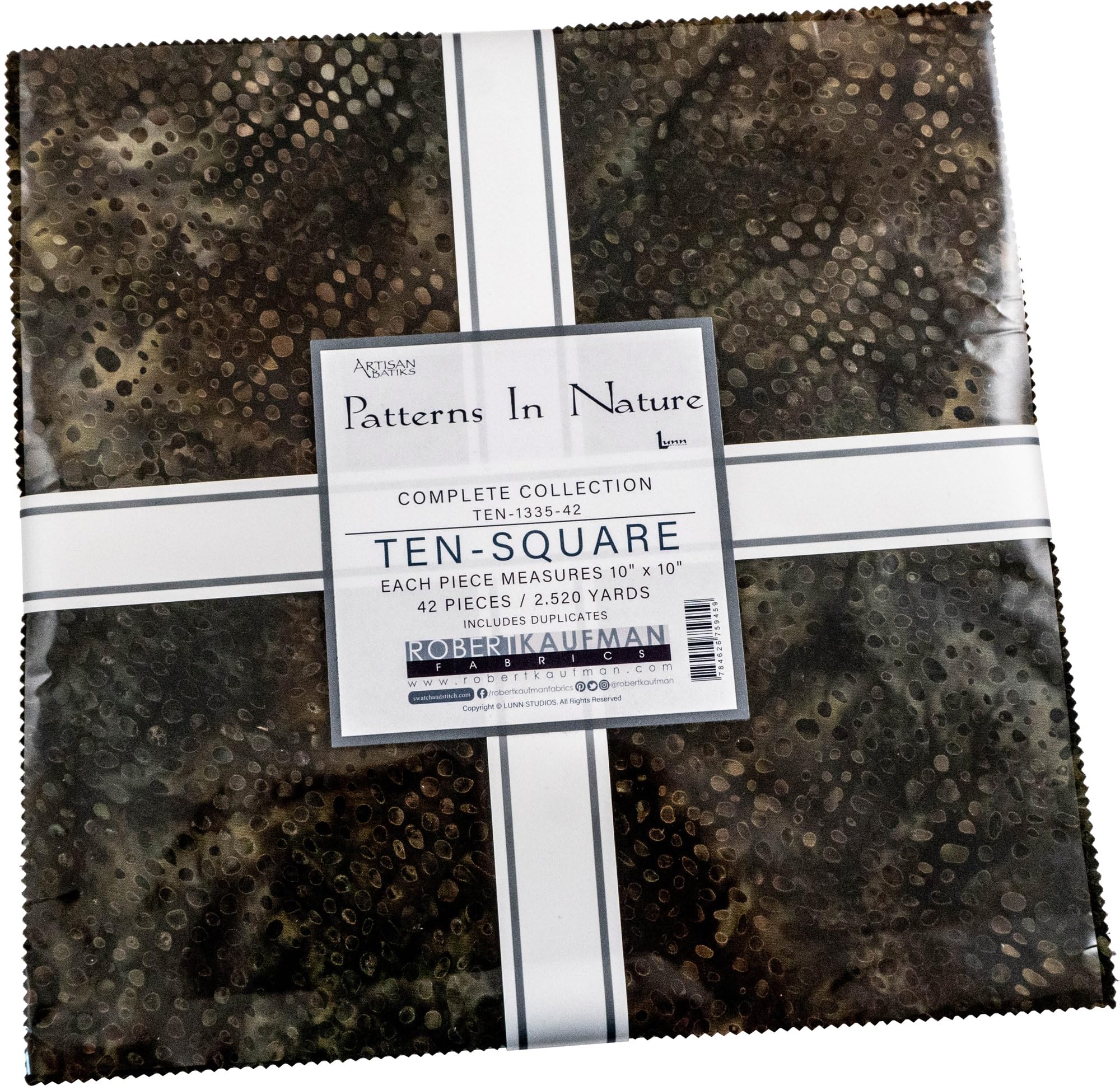 Lunn Studios Artisan Batiks Patterns in Nature 42 10-inch Squares Layer Robert Kaufman TEN-1335-42