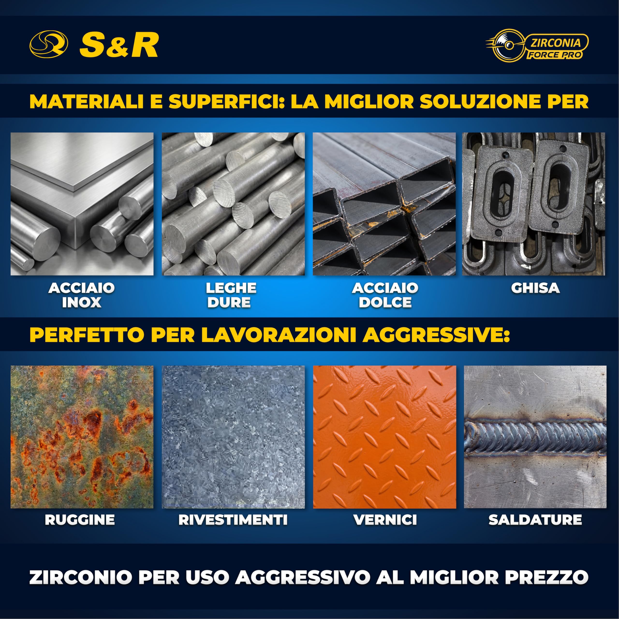S&R 20 Dischi Lamellari 125mm Set Grana 40-60-80-120 | Corindone di zirconio per metalli duri · Rinforzo in fibra di vetro · Per sbavatura e rimozione ruggine