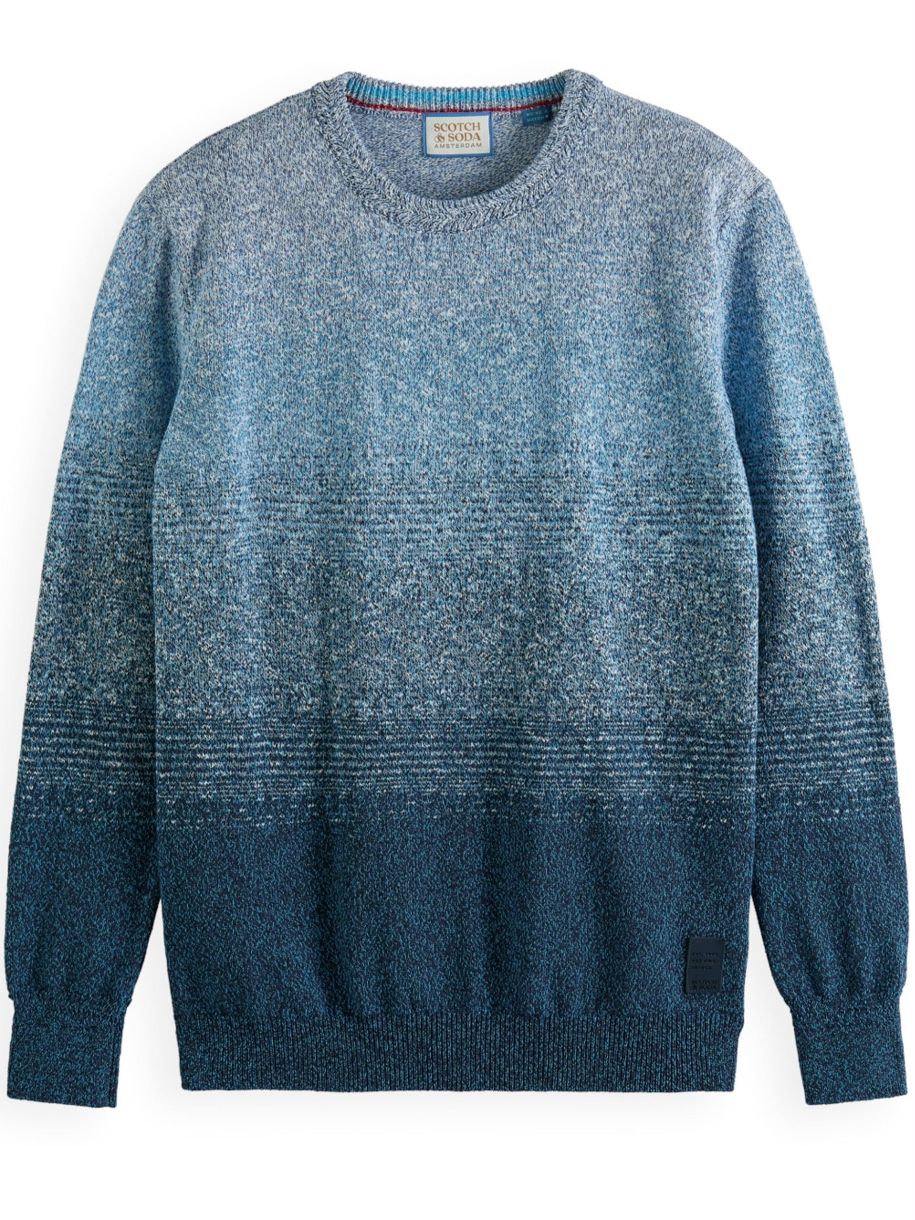 Scotch And Soda Mens Gradient Crew Neck Jumper Sweater