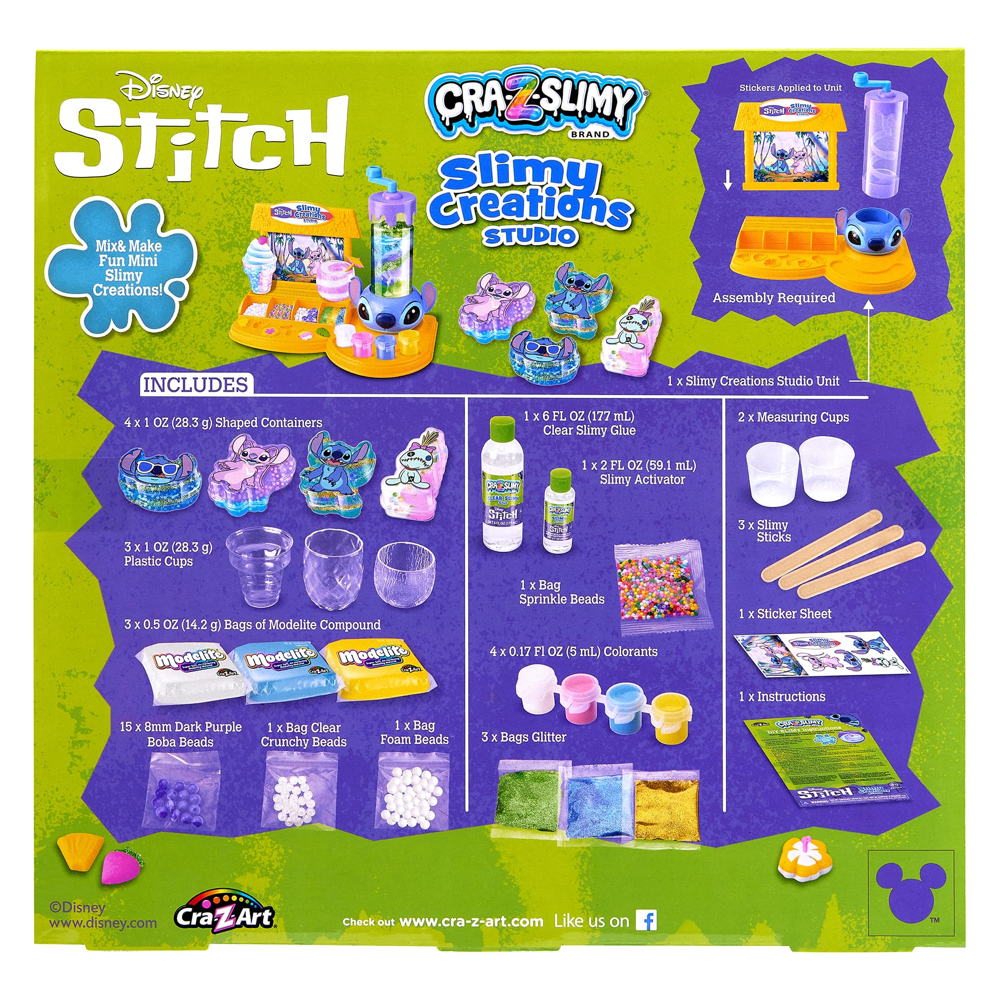 CRA-Z-Slimy Disney Stitch Slimy Creations Studio Crea Il Tuo Slime con i contenitori Stitch