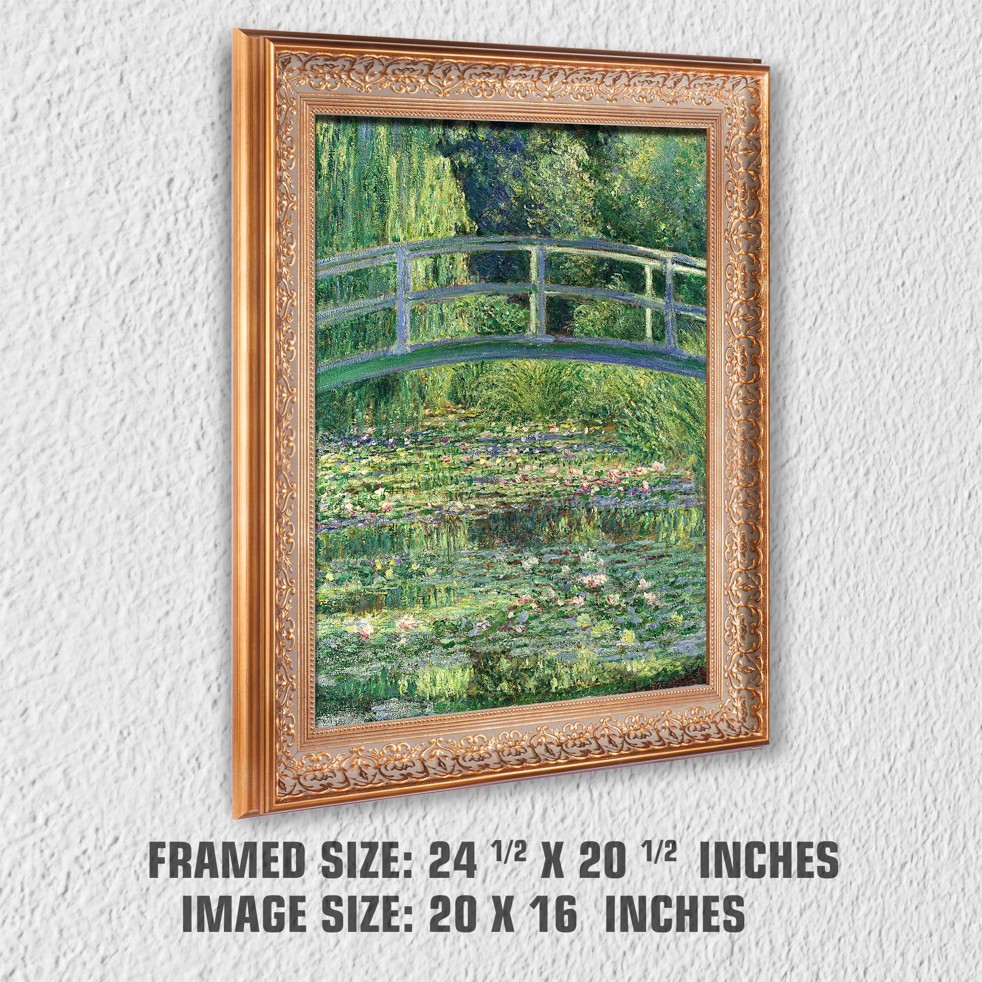 Amazon.co.jp: クロード・モネ作の睡蓮の池 額入りサイズ:60.2x52.14cm