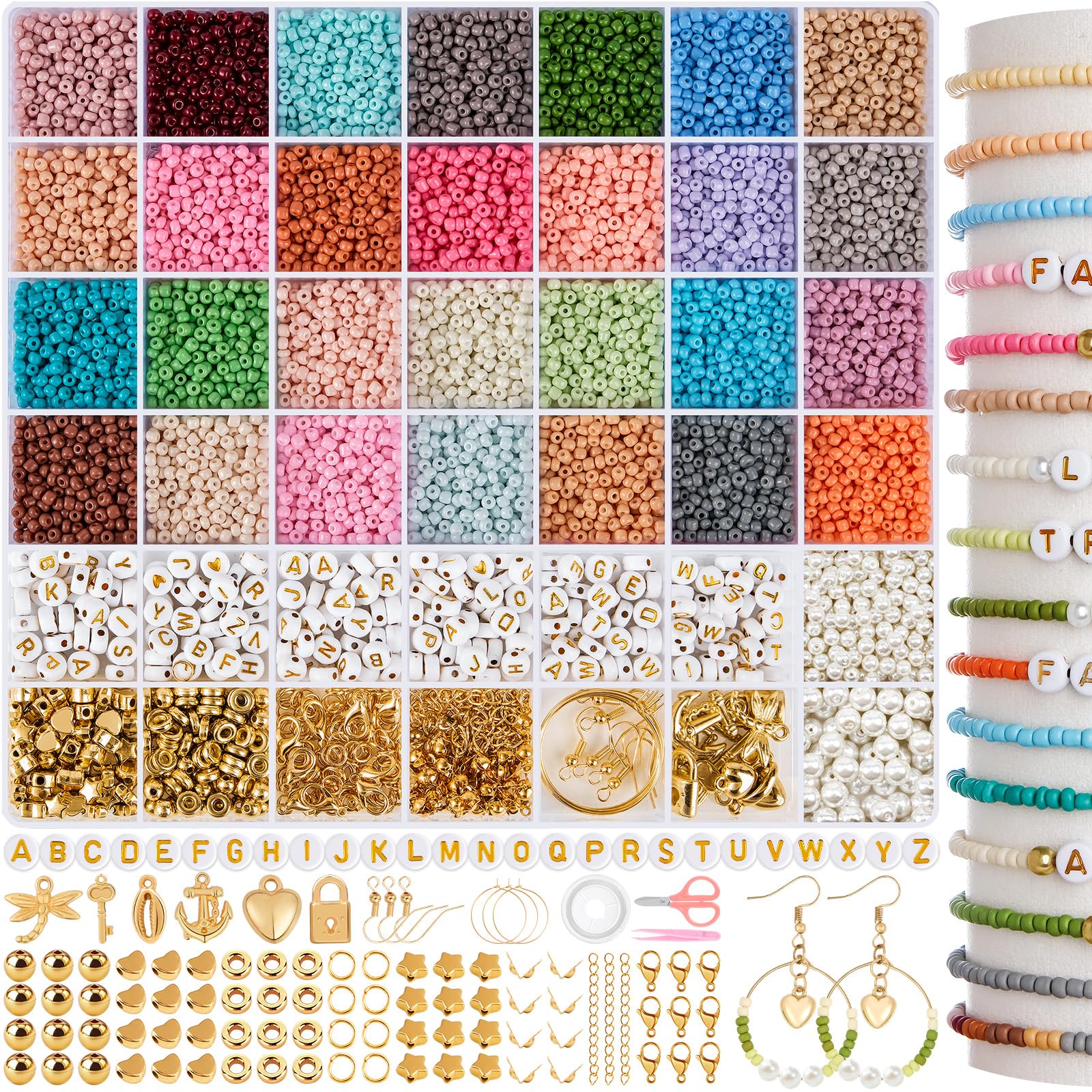 RUBY 3mm Perlen für Armbänder, 28 Bunte Morandi Glasperlen zum Auffädeln,Perlen zum Auffädeln für Weihnachten DIY Bracelet Making Kit, Feiertage