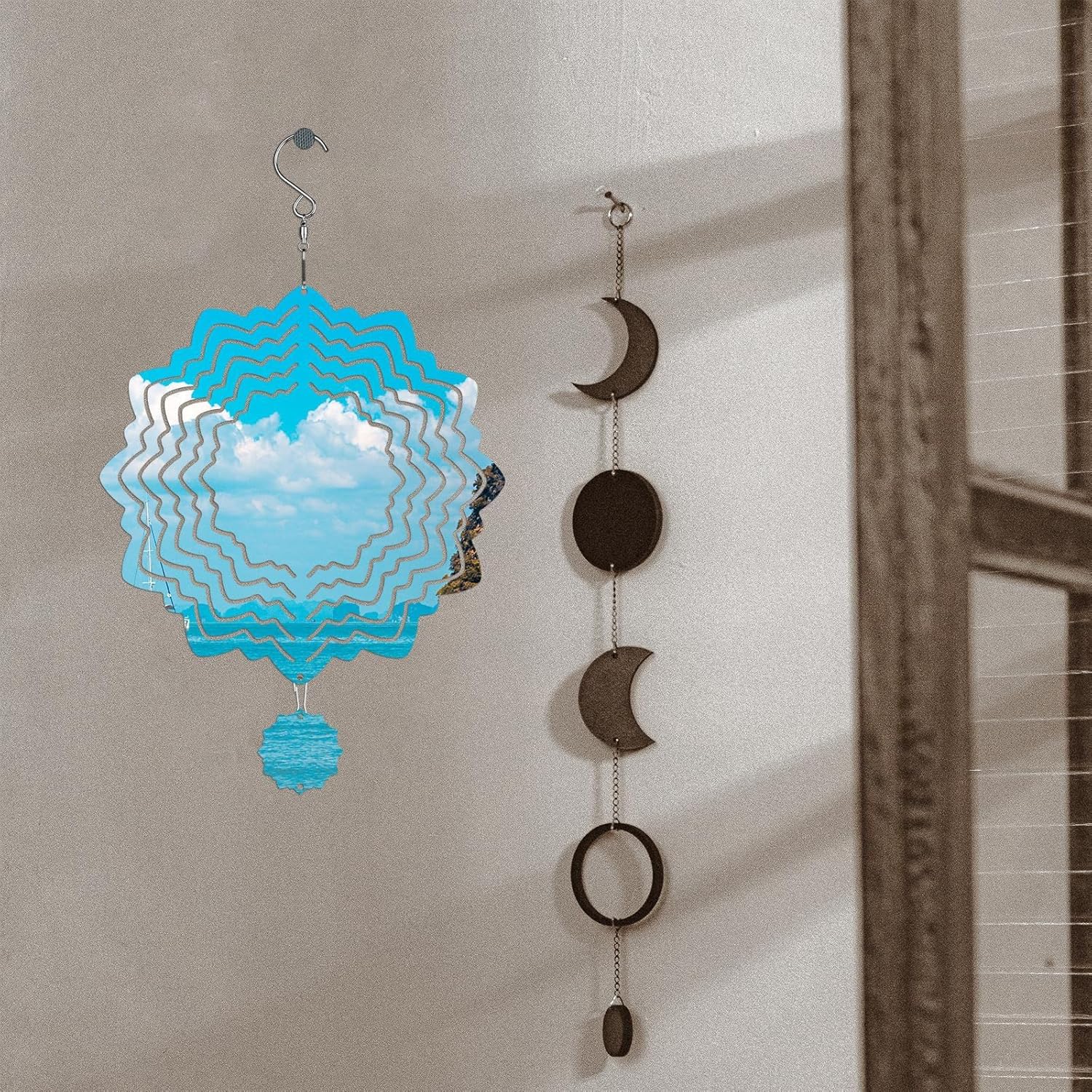 Generic Wind Spinners for Yard and Garden Sublimation Wind Spinner Chime Blanks, 3D Metal Double-Sided Hanging Decoration for Indoor Lamp Tree Wall (Size : 8 * 8in), EDPBVVEDA-RUY041902C2