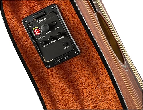 Miniatura 3 de Fender CD-140SCE Guitarra Acústica Eléctrica Dreadnought Cutaway de Caoba Completa, con Garantía de 2 Años, Sistema de Pastilla y Preamplificador