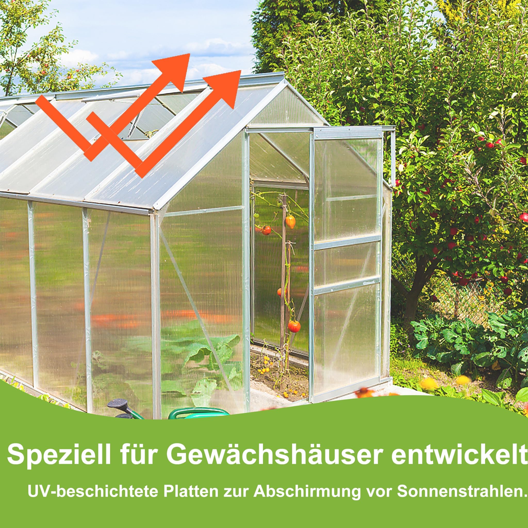 YRHome 28 sztuk płyt komorowych z poliwęglanu, odporna na promieniowanie UV, podwójna płyta komorowa, 605 x 1210 x 4 mm, 20,5 m², płyty komorowe do szklarni z klamrami i klipsami Z