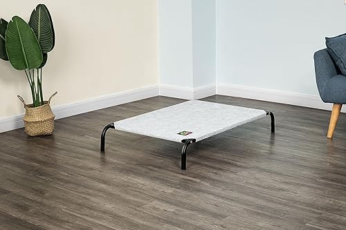 Miniatura 2 de Go Pet Club Cama elevada para mascotas de 39 pulgadas para interiores y exteriores, con malla transpirable en gris claro jaspeado, talla M, M