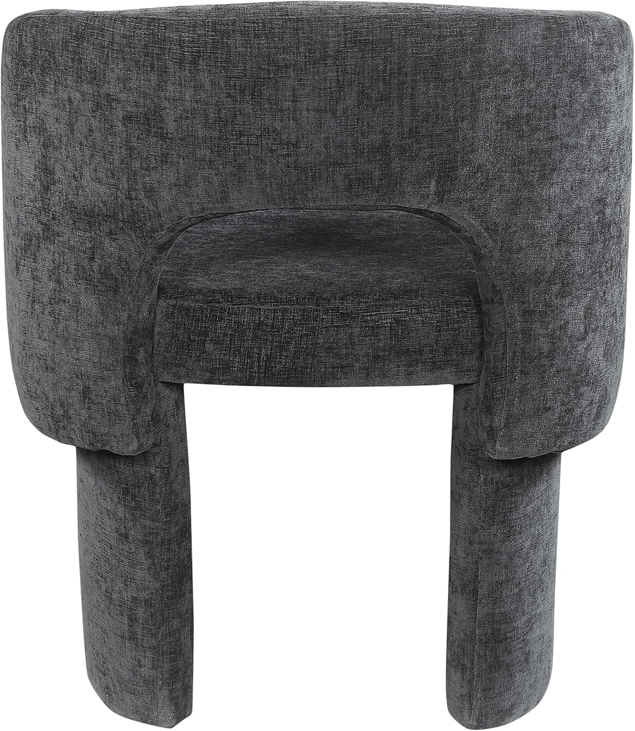 Meridian Furniture 439Black-C Emmet Collection Modern | Contemporary Dining Chair/Accent Chair with Soft Black Chenille Fabric, Steel Inner Frame, 26" W x 23.5" D x 30" H, Black