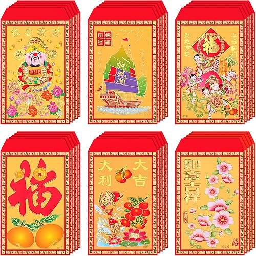 240 sobres rojos chinos para Año Nuevo sobres rojos de la suerte bolsillos para dinero de la suerte festivales de primavera paquetes rojos chinos