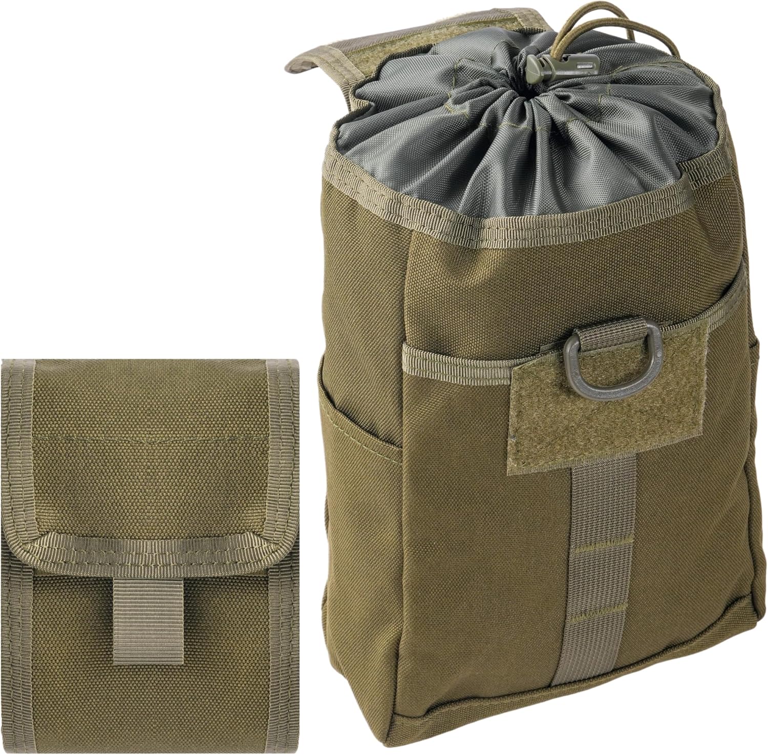 Molle Dump Pouch, Small Dump Pouch for Belt Adjustable Molle Accessories, Water-Resistant Drawstring Magazine Utility Pouch for Outdoor - Tactical Folding Dump Bag