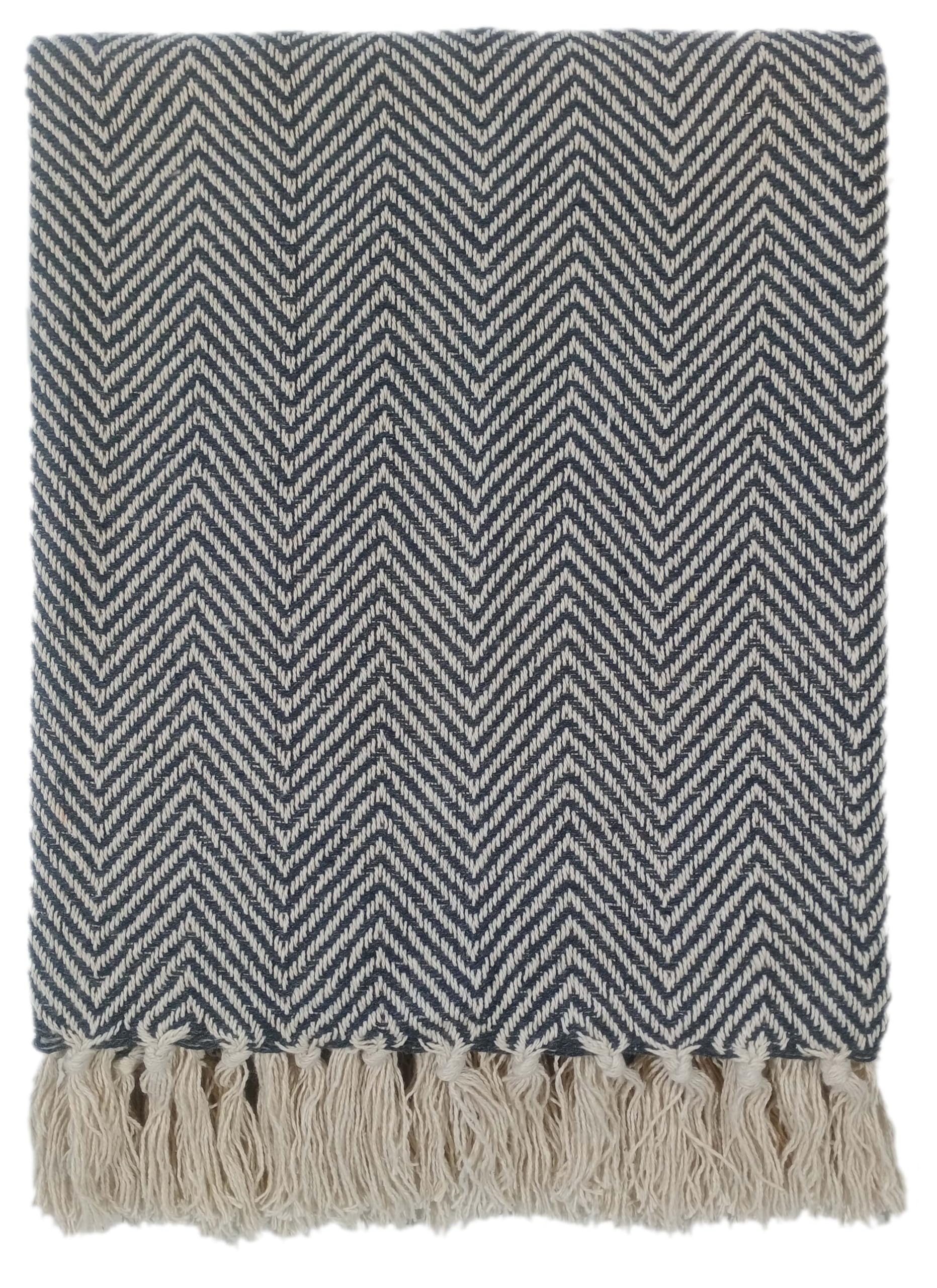 Olivia Rocco Home Throws Eco Friendly Super Soft Recycled Cotton Throw Blanket Comfortable Sustainable Perfect for Your Sofa Bed or Chair Lightweight, Tangier Charcoal 127x152cm - Image 3