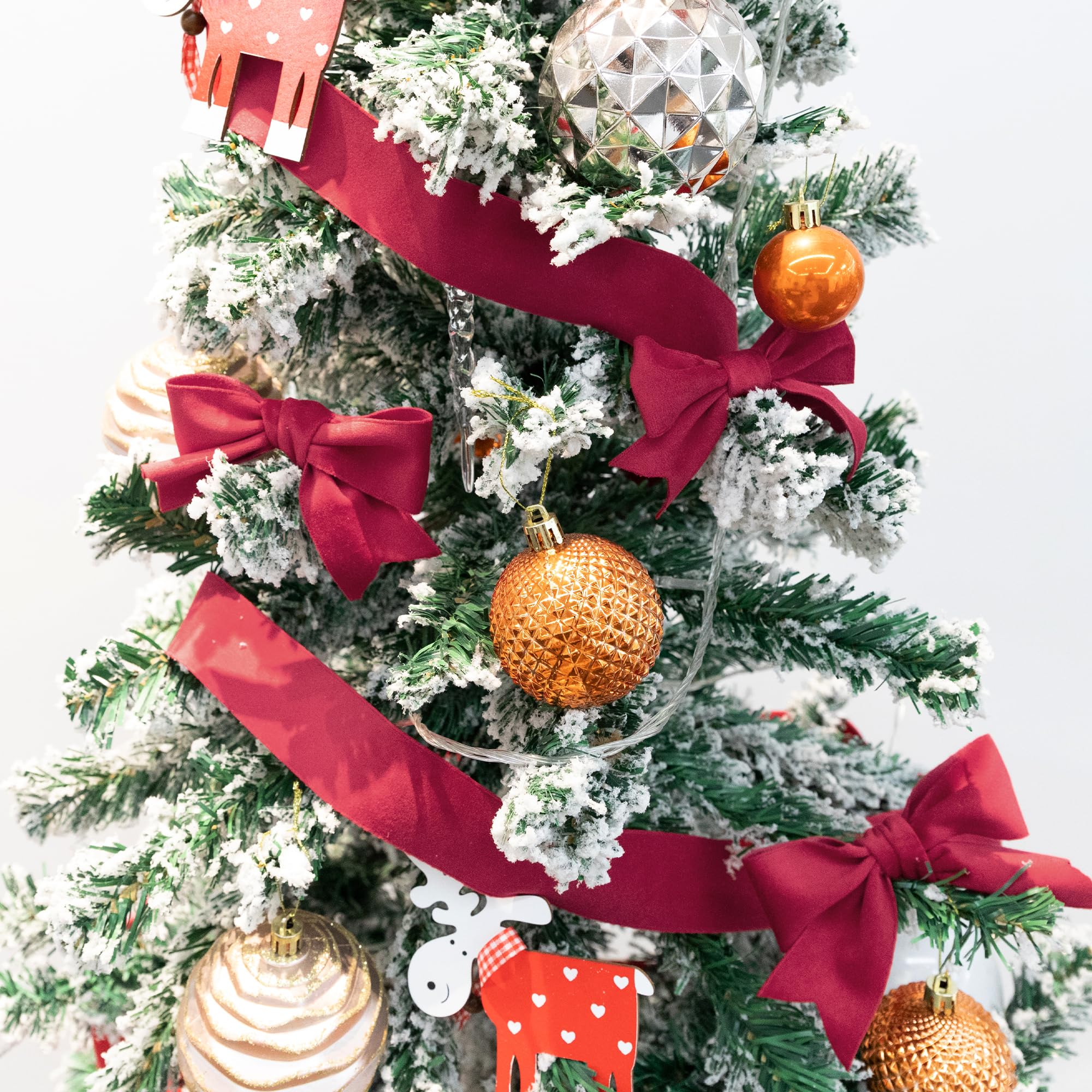Keypan Czerwona wstążka Chirtsmas, szerokość 1-1/2 cala, ręcznie robiona aksamitna wstążka na Boże Narodzenie, bukiet kwiatów, dekoracja ślubna, baby shower, 2 rolki