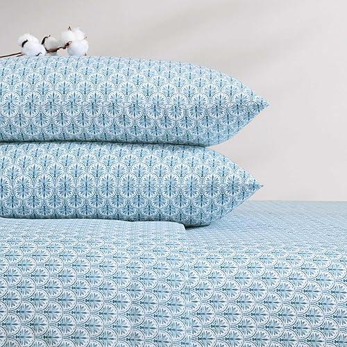 Miniatura 6 de Tommy Bahama - Juego de sábanas tamaño King, ropa de cama de percal de algodón súper suave con fundas a juego, juego de ropa de cama tropical,