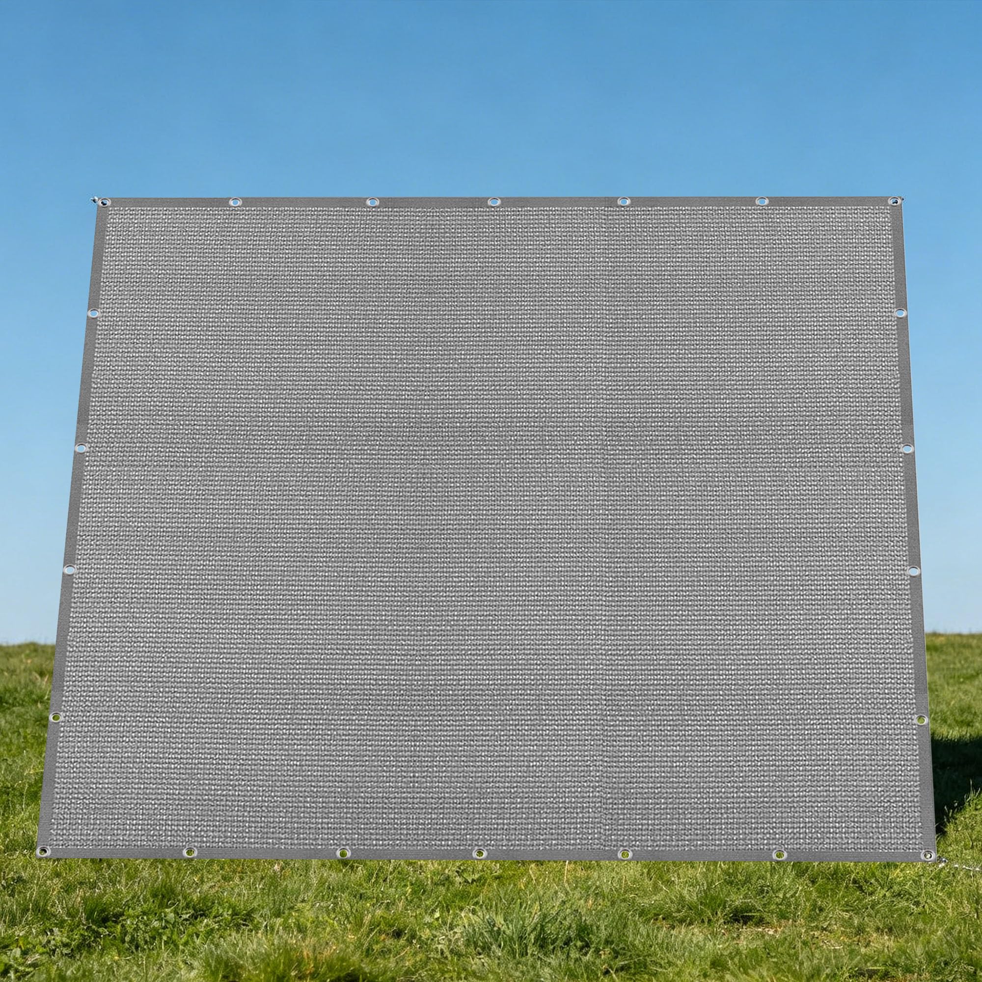 Schattierungsnetz mit Ösen 1.5 x 4 m Leichter Und Atmungsaktiver Rechtecke Sonnenschutznetz Leicht für Terrassenüberdachung Gewächshaus Pflanze Hof, Hellgrau
