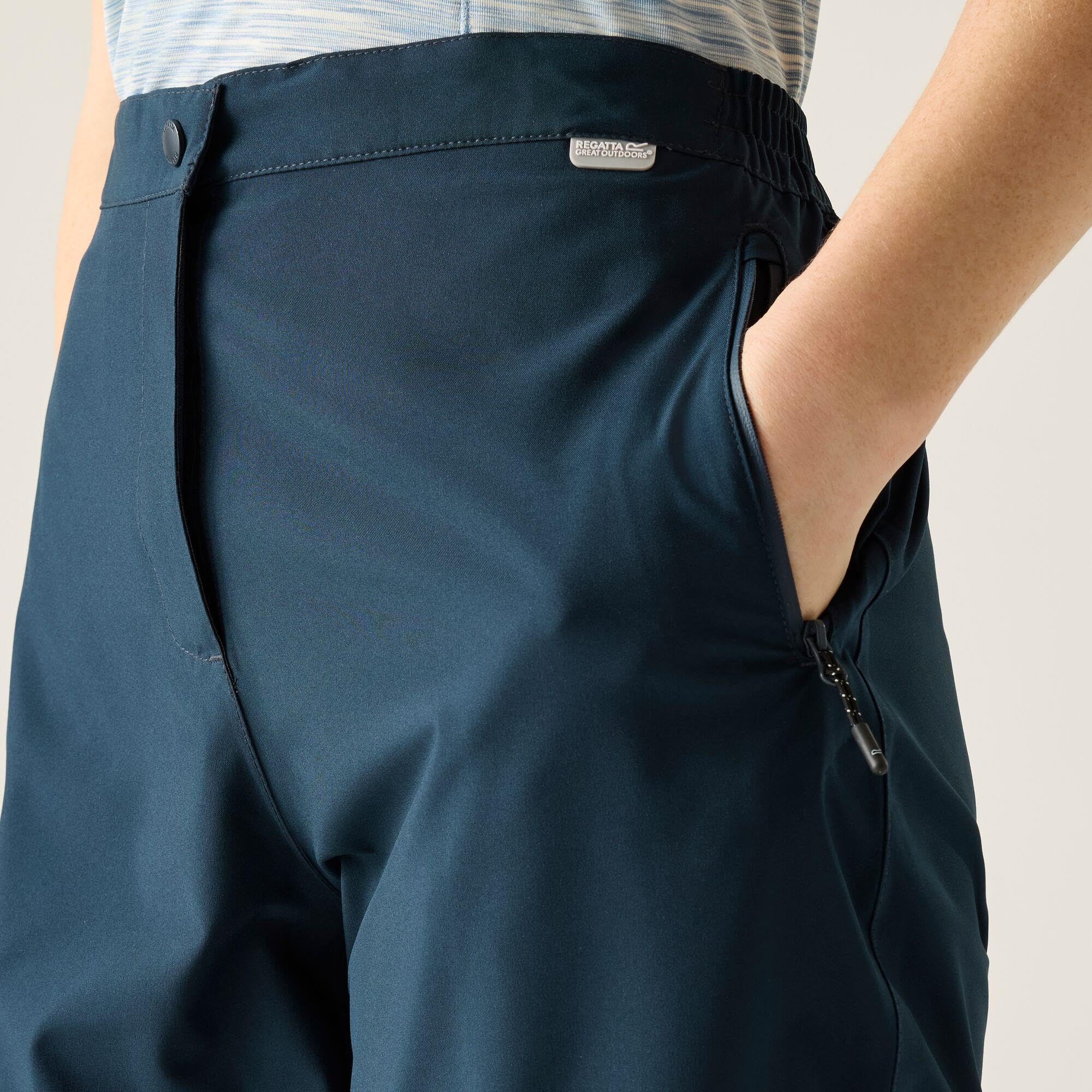 Regatta Pantaloni Impermeabili Elasticizzati Highton da Donna, Leggeri e Traspiranti, con Protezione dalla Pioggia