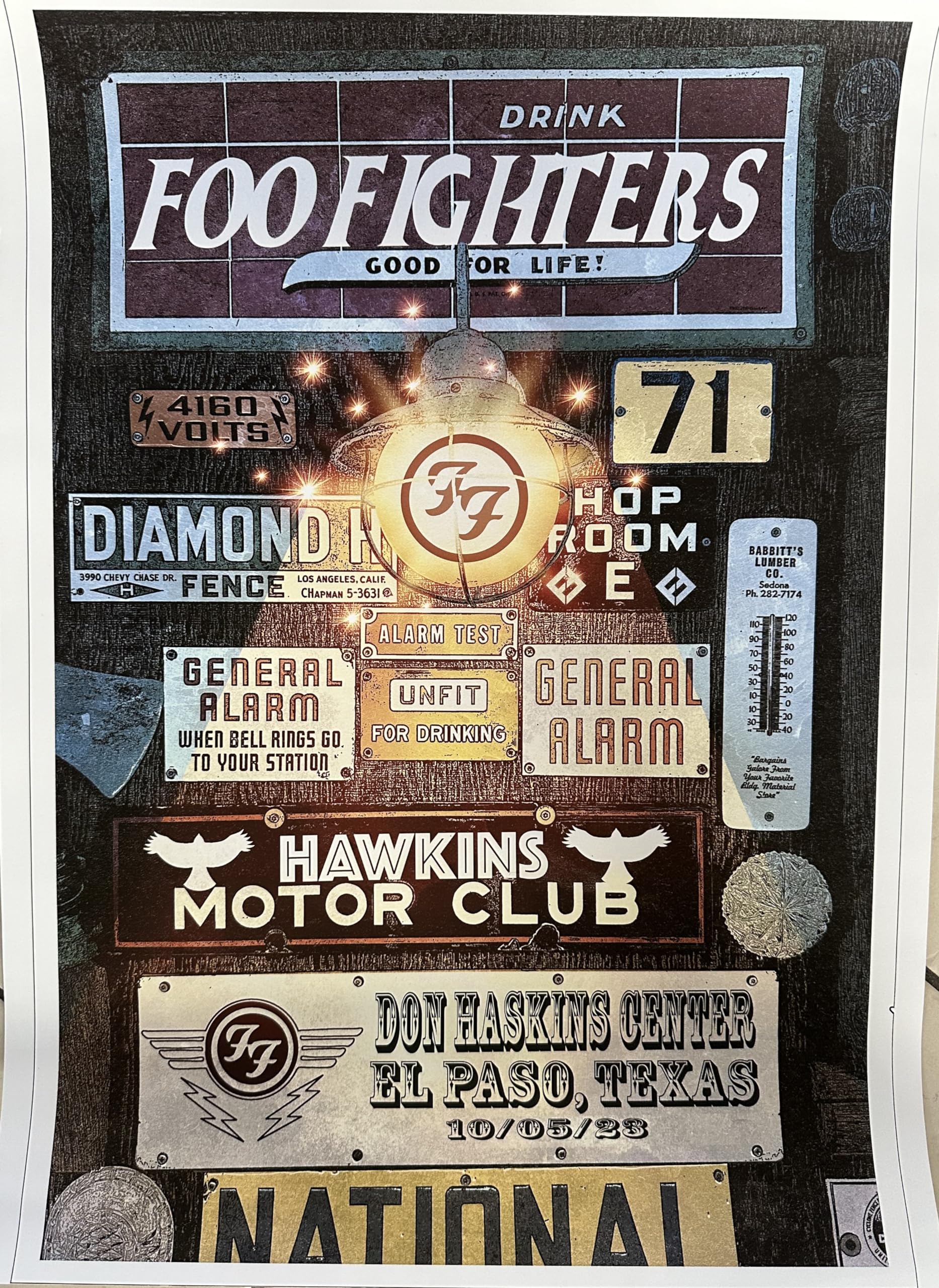 Affiche rare Foo Fighters signée par l'artiste Scott James numérotée