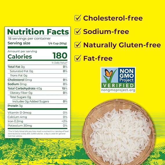 Golden Star Thai Hom Mali Jasmine Rice - Prime Grade White Rice, 2 lb