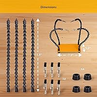 Vista 3 de KOTTO - Herramienta de soldadura Helping Hands - 4 brazos antideslizantes - Base pesada de acero con clips resistentes - Soporte para placas