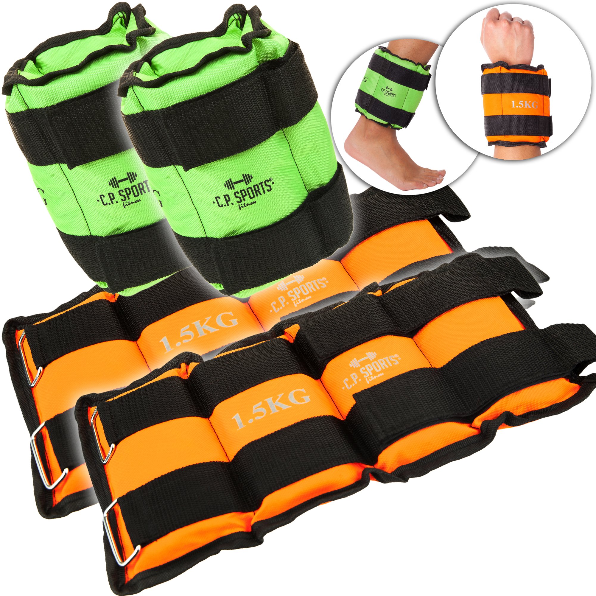 C.P. Sports Gewichtsmanschetten 2er Set - 0,5kg Bis 6kg Für Hand- & Fußgelenke