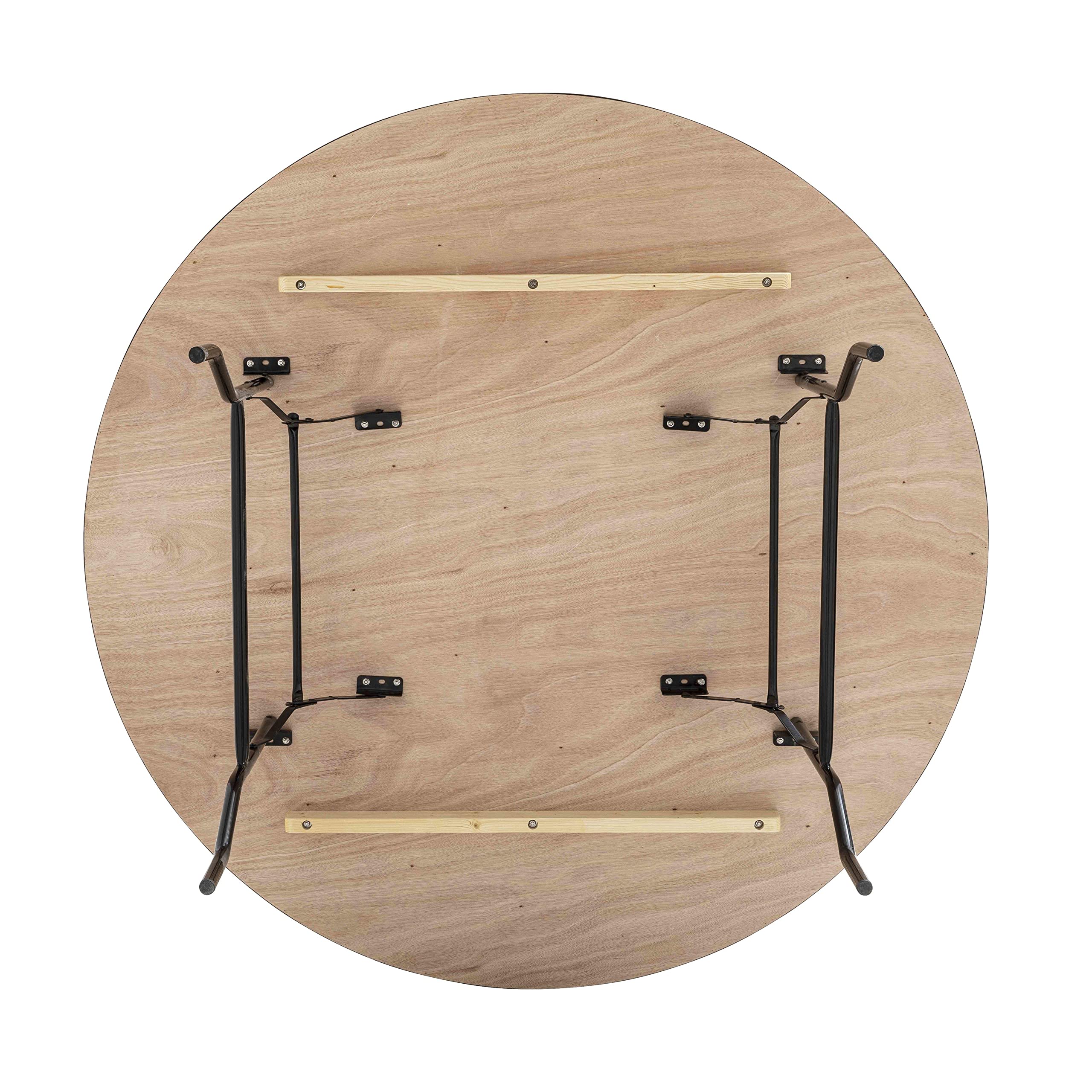 mobeventpro- mesa plegable redonda en madera 10 Plazas 170 cm Buffet olla – 170 cm x 76 cm x 170 cm