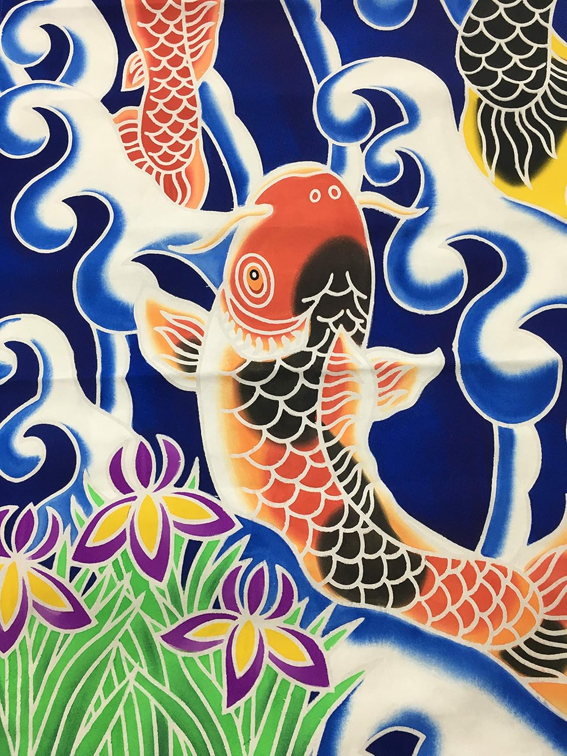 色々な 五月人形 名前旗 手描き本染めタペストリー 鯉の滝のぼり 大 スタンド台は別売りです 節句 男の子 天祥 Fucoa Cl