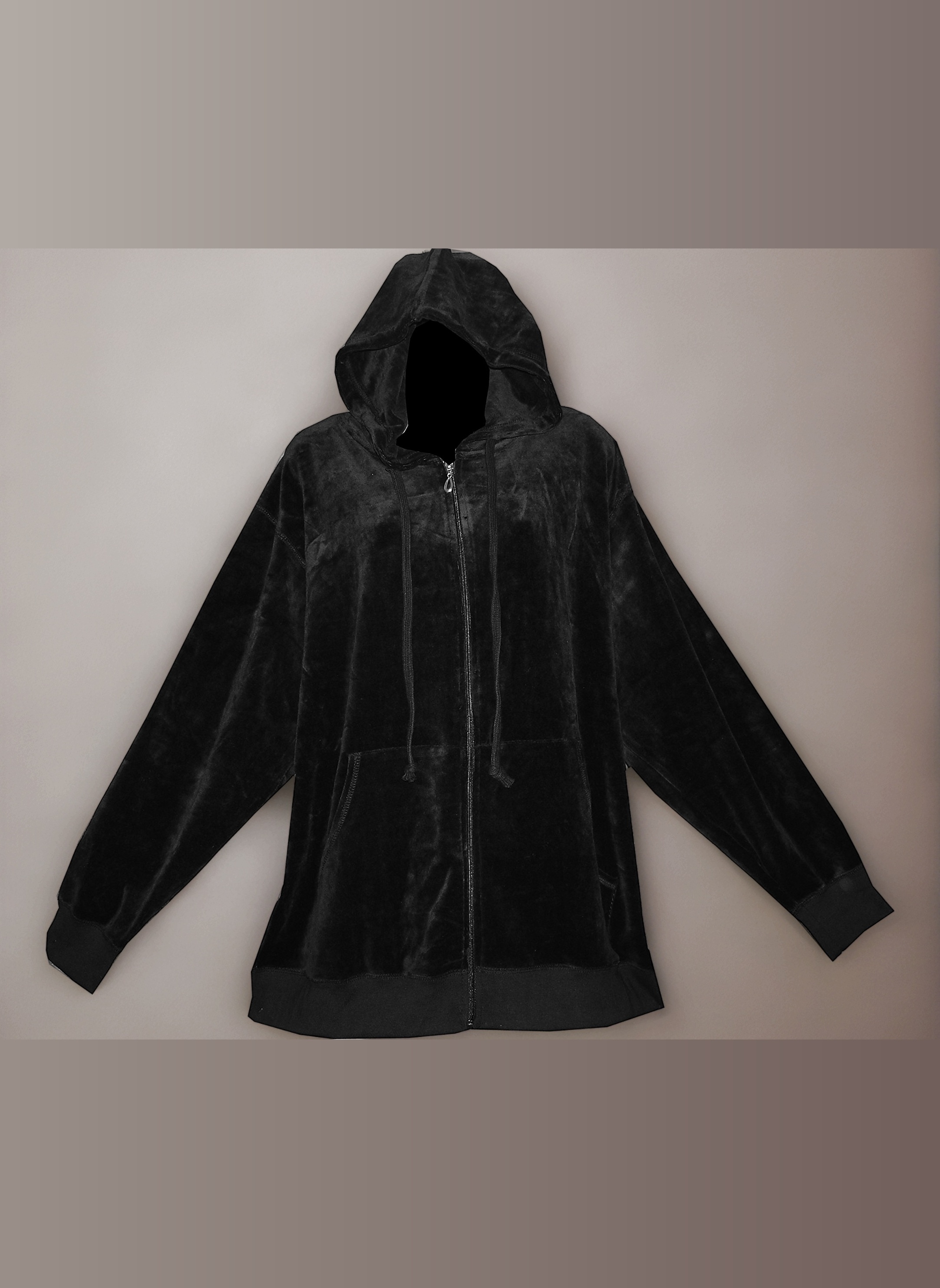 Plus Size Velour Zip UP Hoody Tracksuit TOP