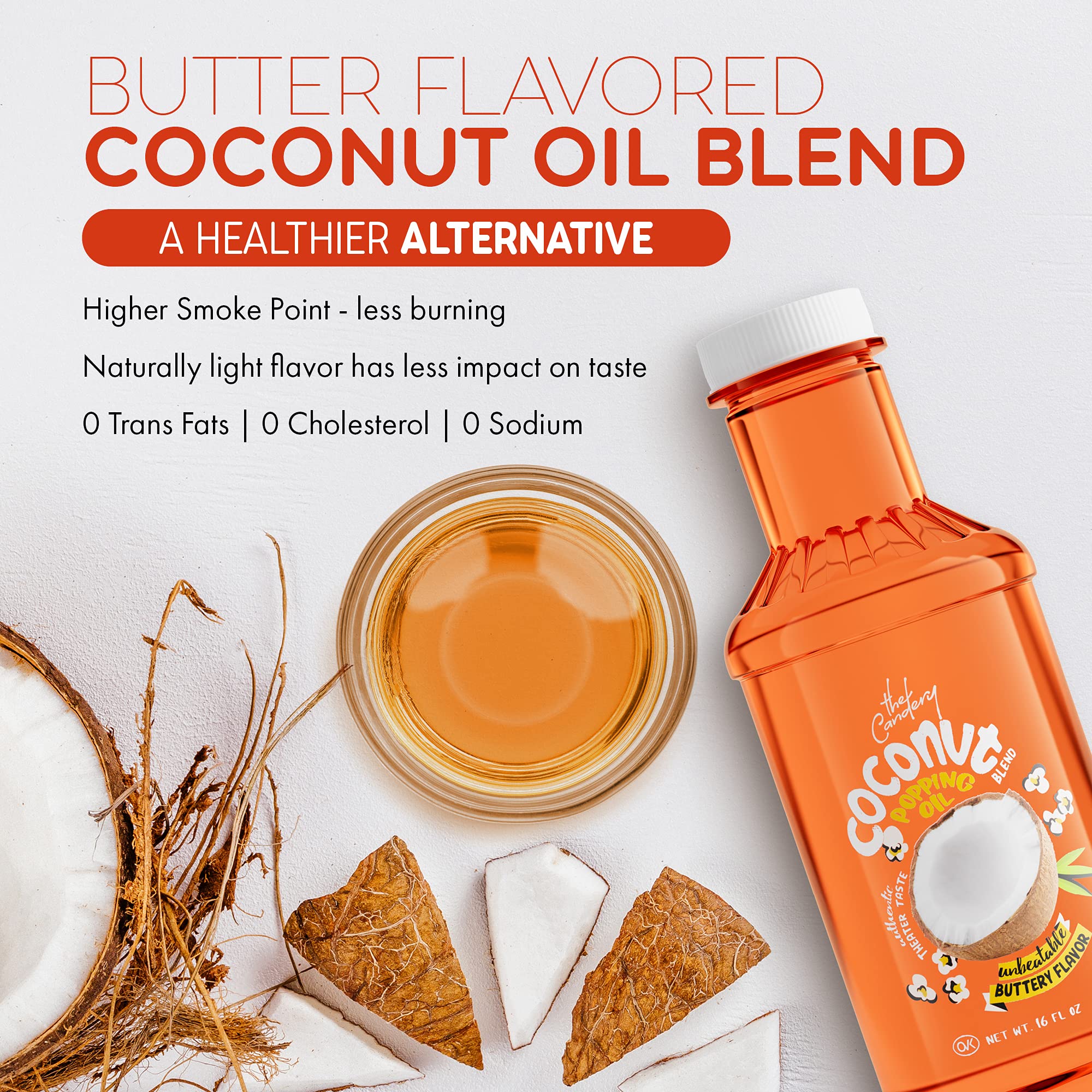 Buy Coconut Popcorn Popping and Topping Oil Soy Blend with Authentic