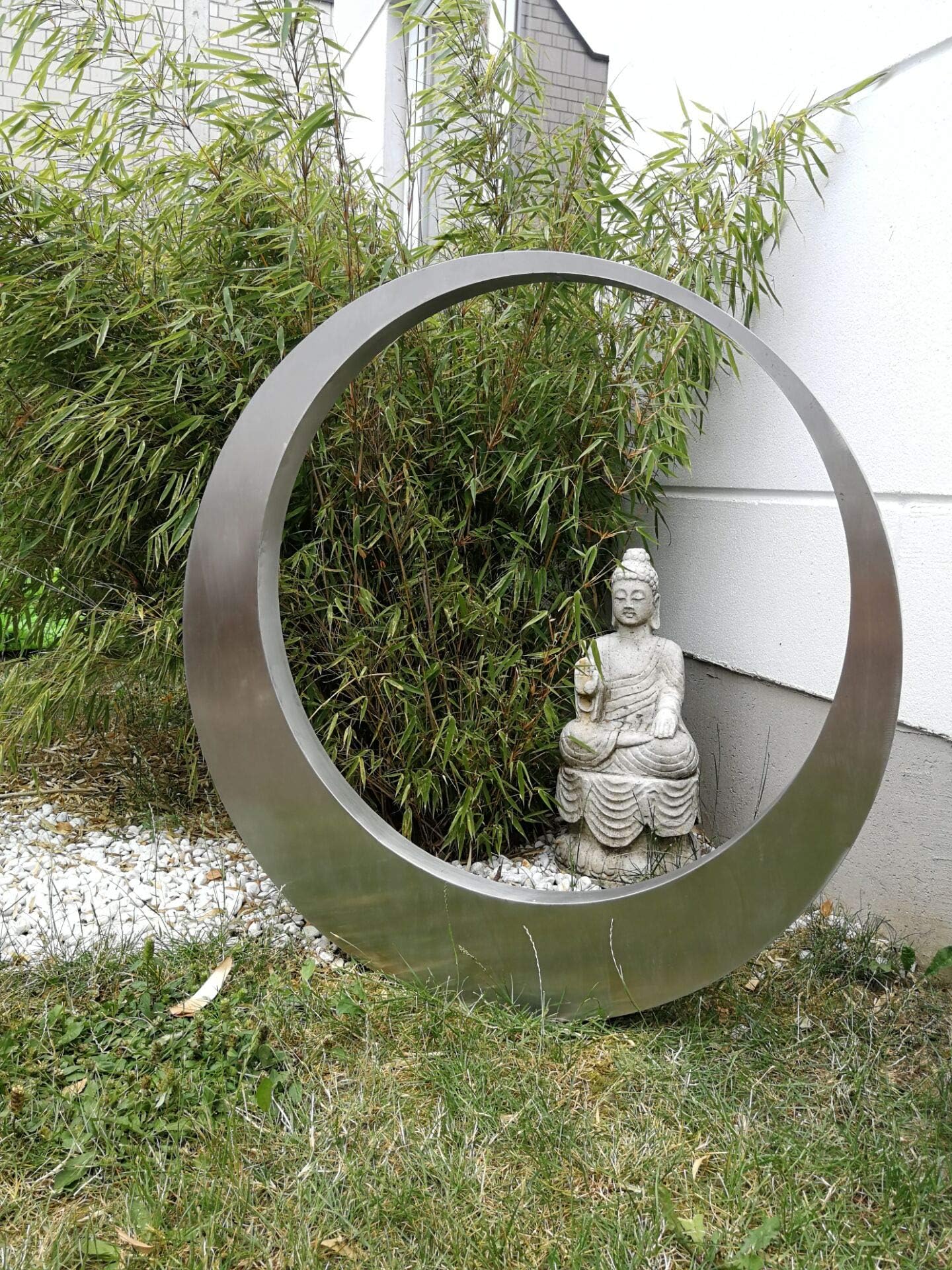 Zen Man 031510-2S Stainless Steel Garden Stake Garden Sculpture 55 x 55 x 5 cm