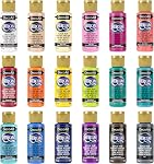 DecoArt Americana Acrylics Paint, Set of 18 Popular Colors, 2 fl oz Bottle (Pack of 18)