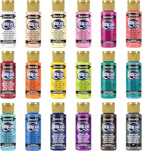 DecoArt Americana Acrylics Paint, Set of 18 Popular Colors, 2 fl oz Bottle (Pack of 18)