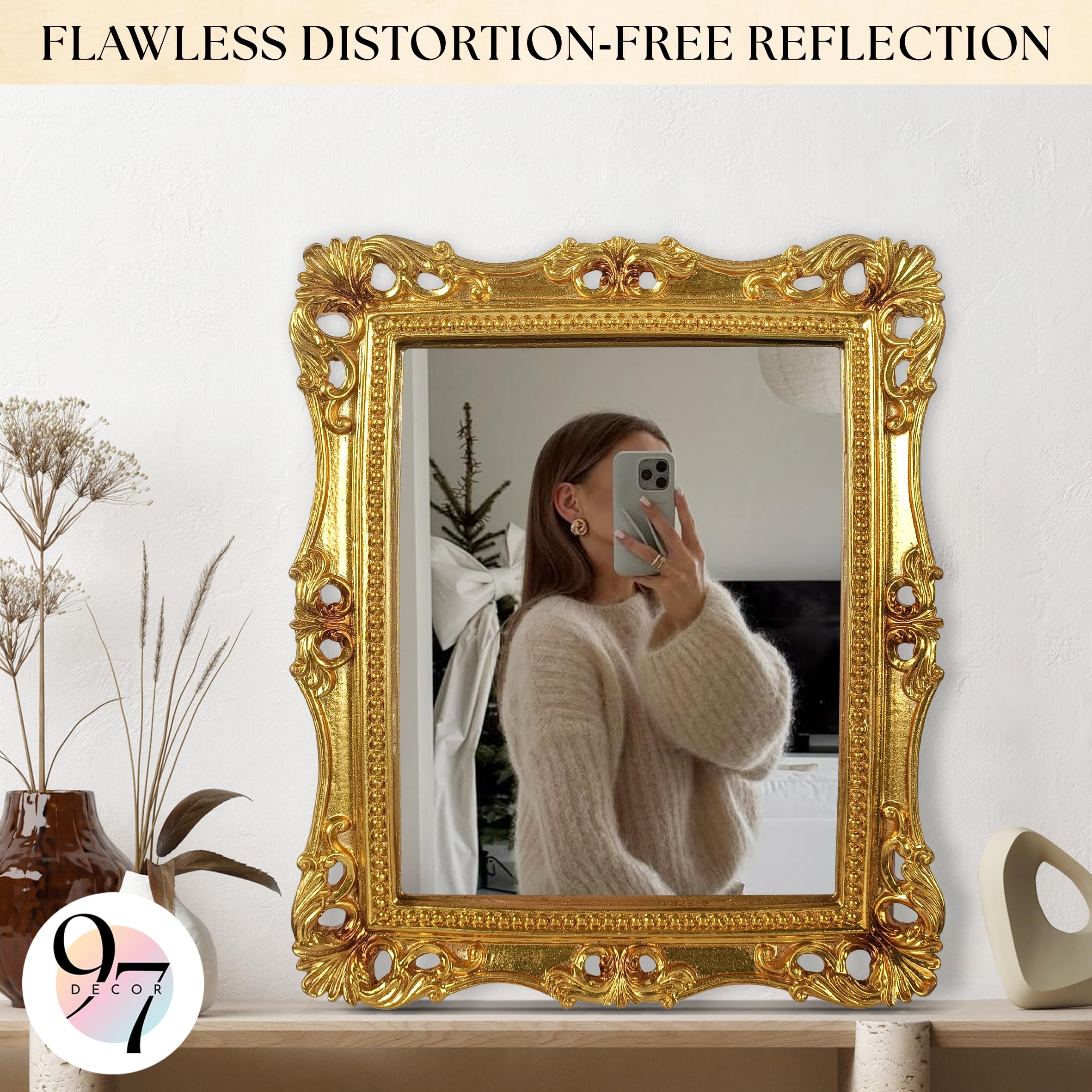 Amazon.com: 97 Decor Antique Gold Wall Mirror Vintage Decor