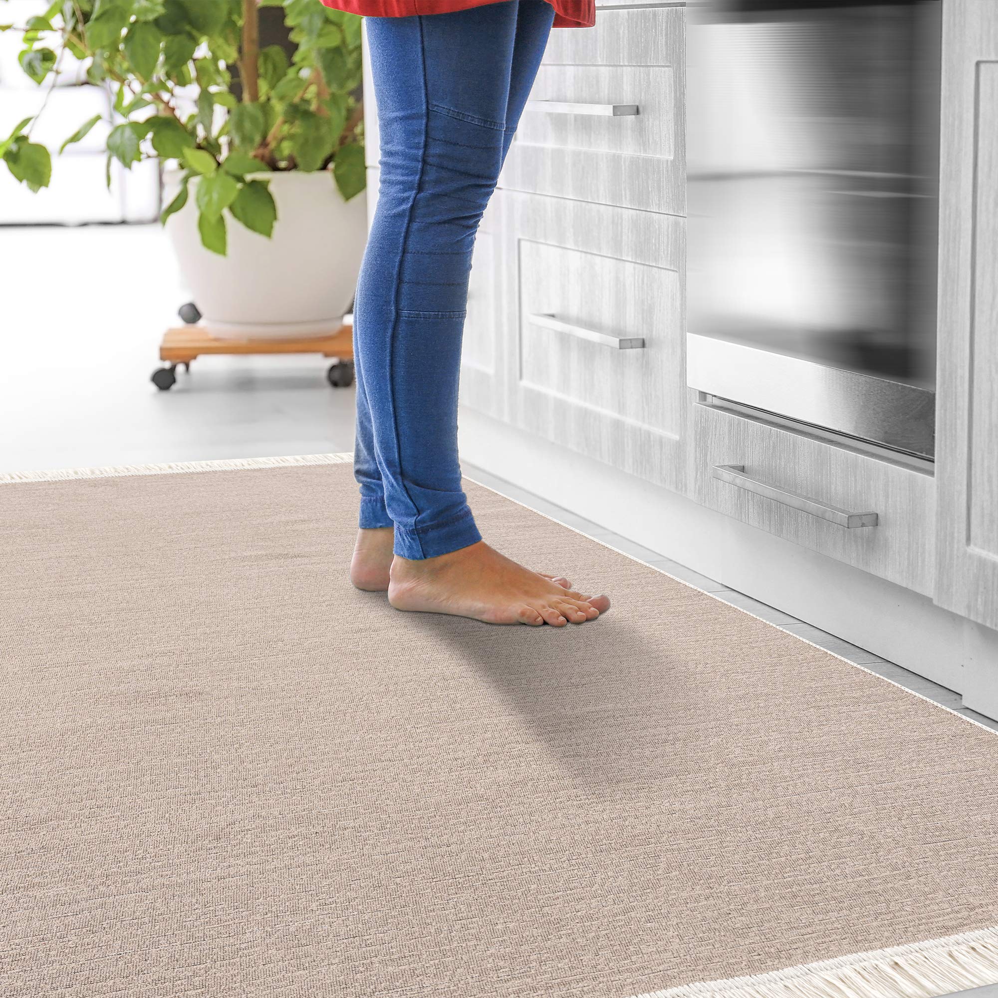 Jimri Rug Runner, Boho Kilim Rugs, Reversible Rug for Living Room Beige, 80 x 150 cm, 150 x 80 cm (Rectangular) - Image 3